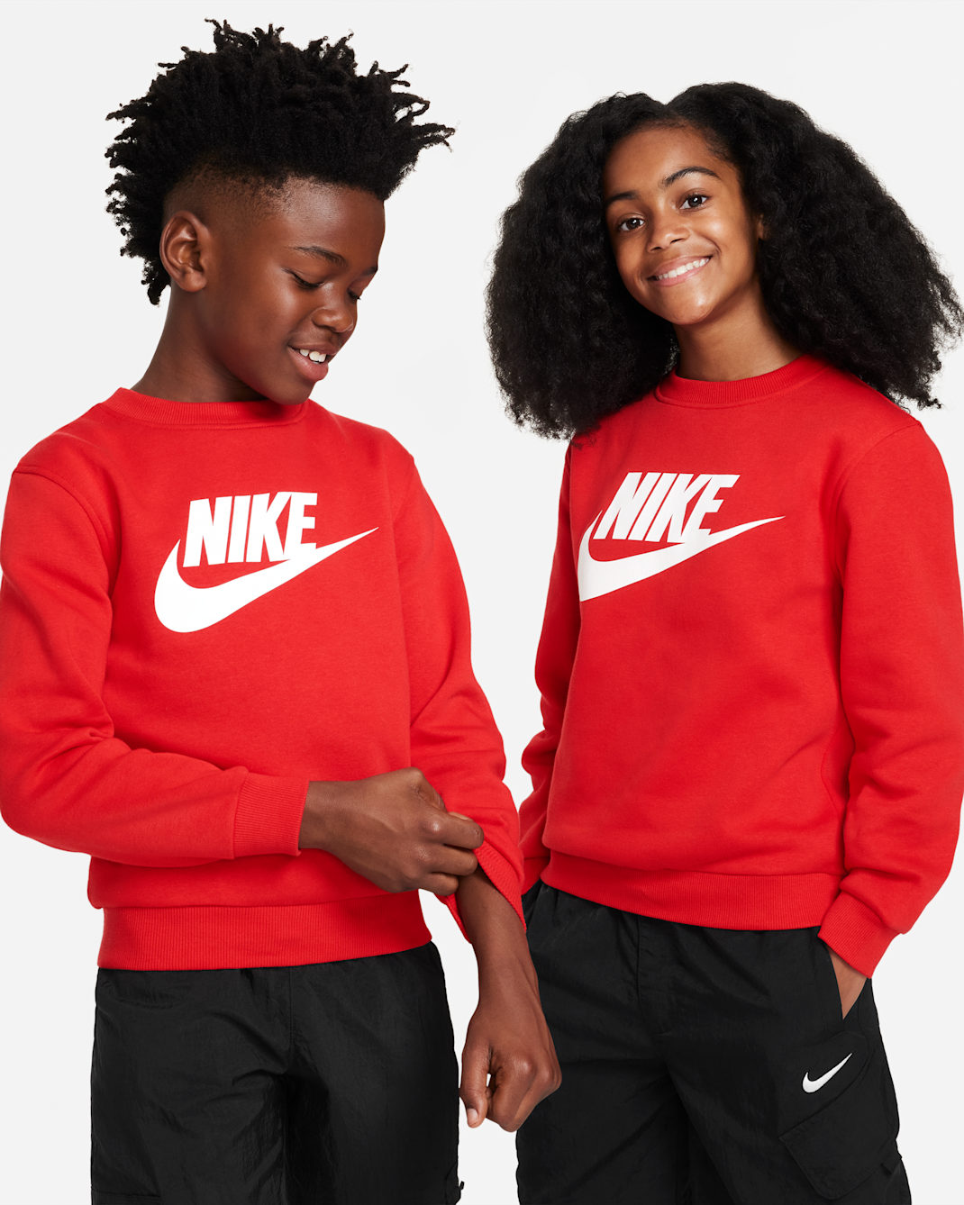 Nike Sportswear Club Fleece Big Kids' Sweatshirt - University Red/White