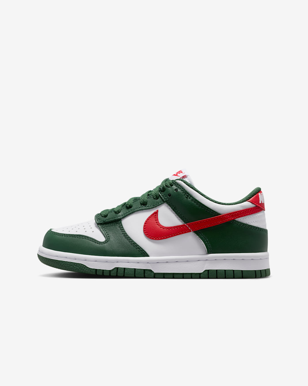 Nike Dunk Low Big Kids' (Boys') Shoes - Fir/White/University Red