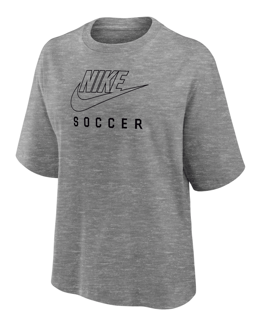 Nike Swoosh Women's Soccer Boxy T-Shirt - Dark Grey Heather