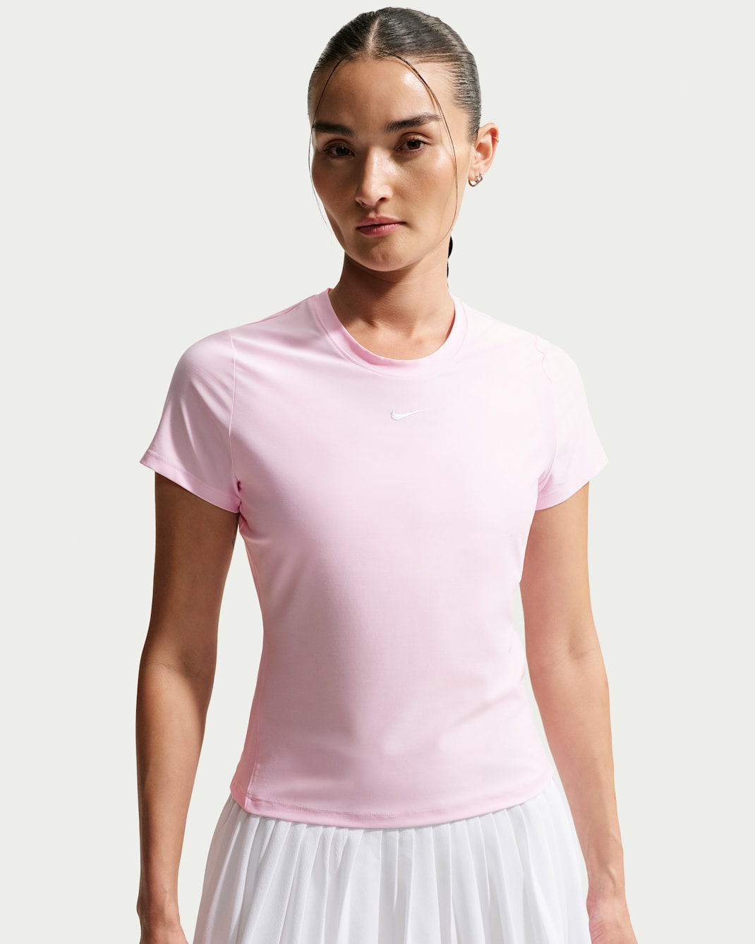 Nike Victory Women's Dri-FIT Short-Sleeve Tennis Top - Pink Foam/White