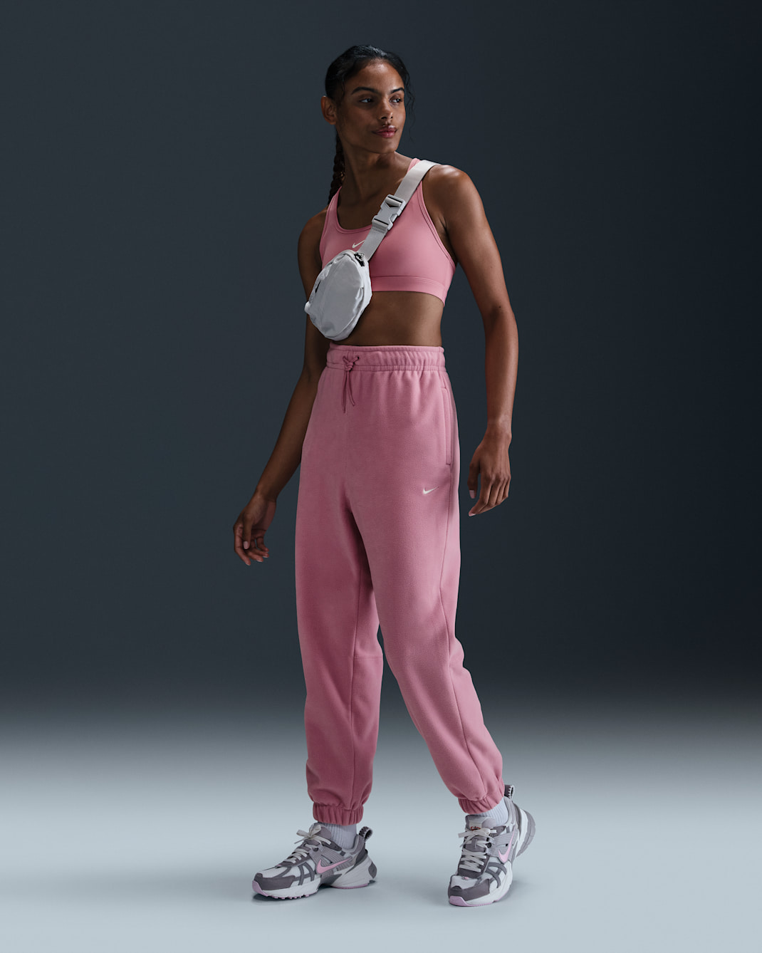 Nike Therma-FIT One Women's Loose Fleece Pants - Elemental Pink/Pale Ivory