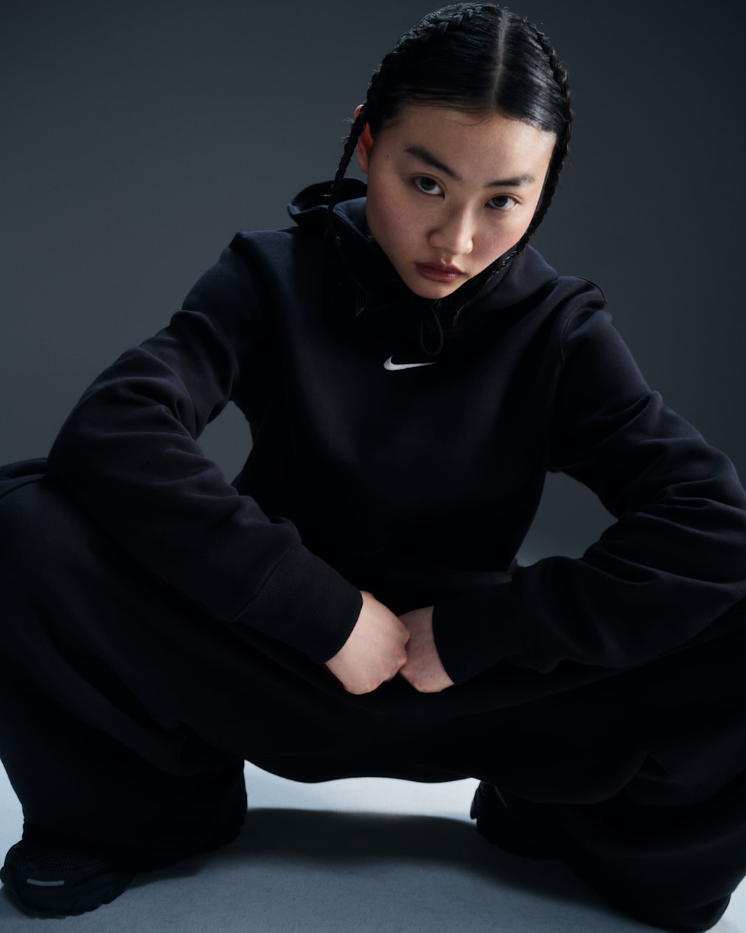 Nike Sportswear Phoenix Fleece Women's Pullover Hoodie - Black/Sail