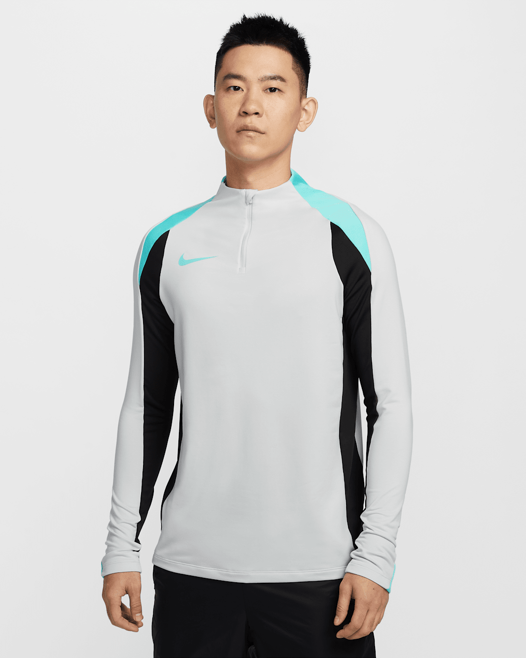 ナイキ ストライク メンズ Dri-FIT サッカー 1/2ジップ ドリルトップ - フォトンダスト/ブラック/ダイナミックターコイズ/ダイナミックターコイズ
