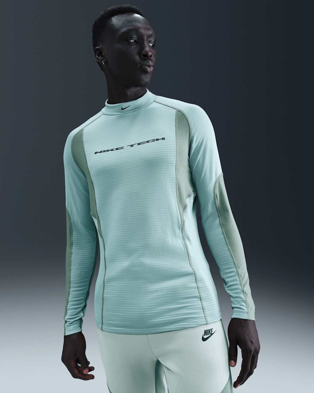 Nike Tech Men's Base Layer Long Sleeve Top - Cannon/Clay Green/Clay Green/Black