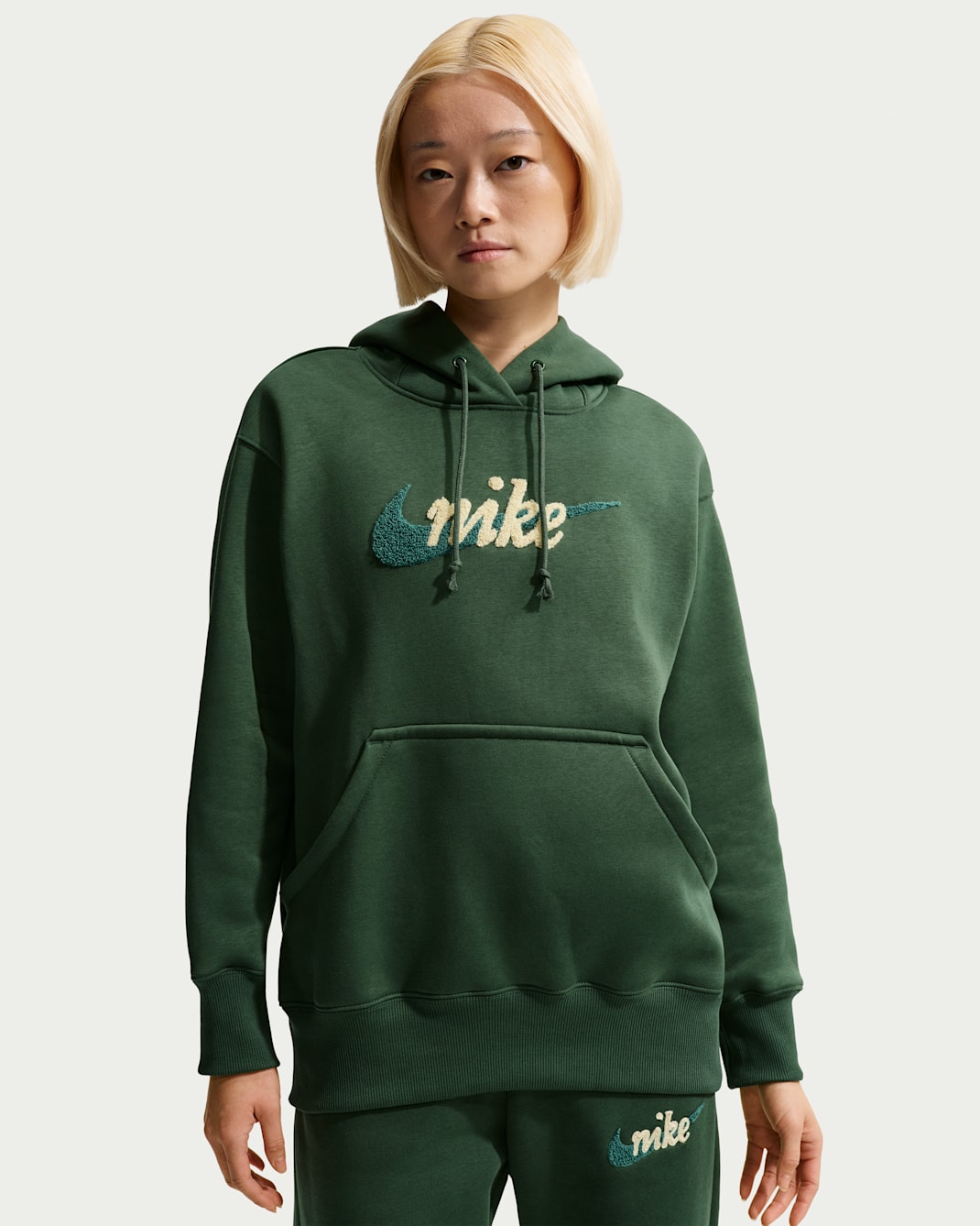 Nike Sportswear Phoenix Fleece Women's Oversized Logo Hoodie (Plus Size) - Fir/Malachite