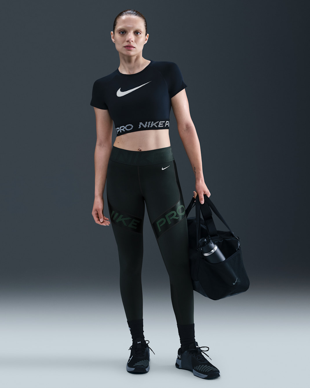 Nike Pro Sculpt Women's High-Waisted 7/8 Leggings - Seaweed/Vintage Green/White