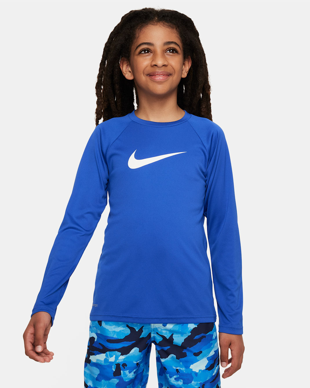 Nike Swim Hydroguard Essential Big Kids' (Boys') Dri-FIT UV Long Sleeve Top - Game Royal