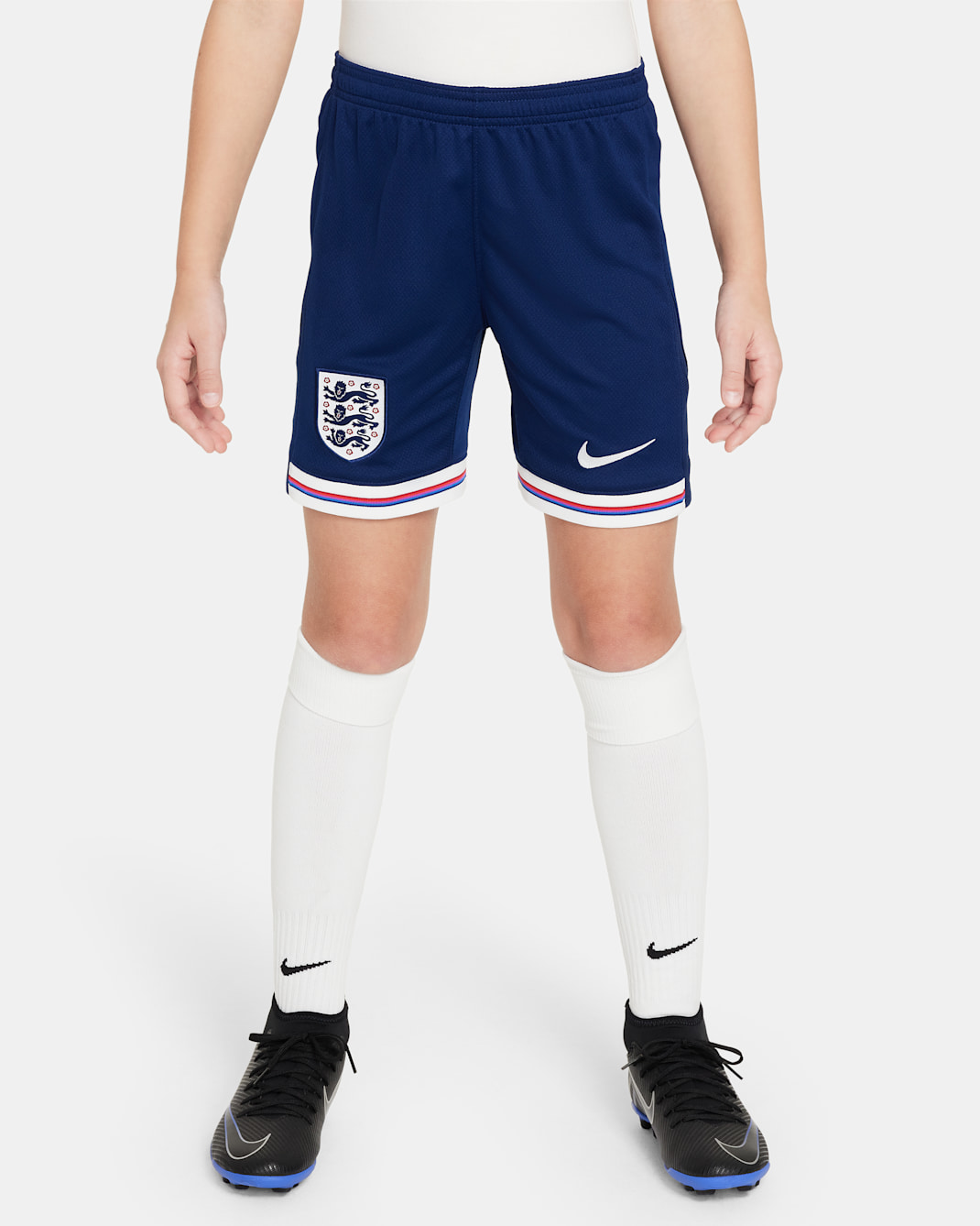 England 2024 Stadium Home Older Kids' Nike Dri-FIT Football Replica Shorts - Blue Void/White