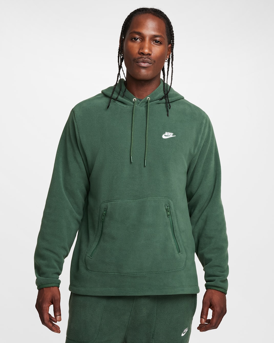 Nike Club winterfester Hoodie (Herren) - Fir/Weiß