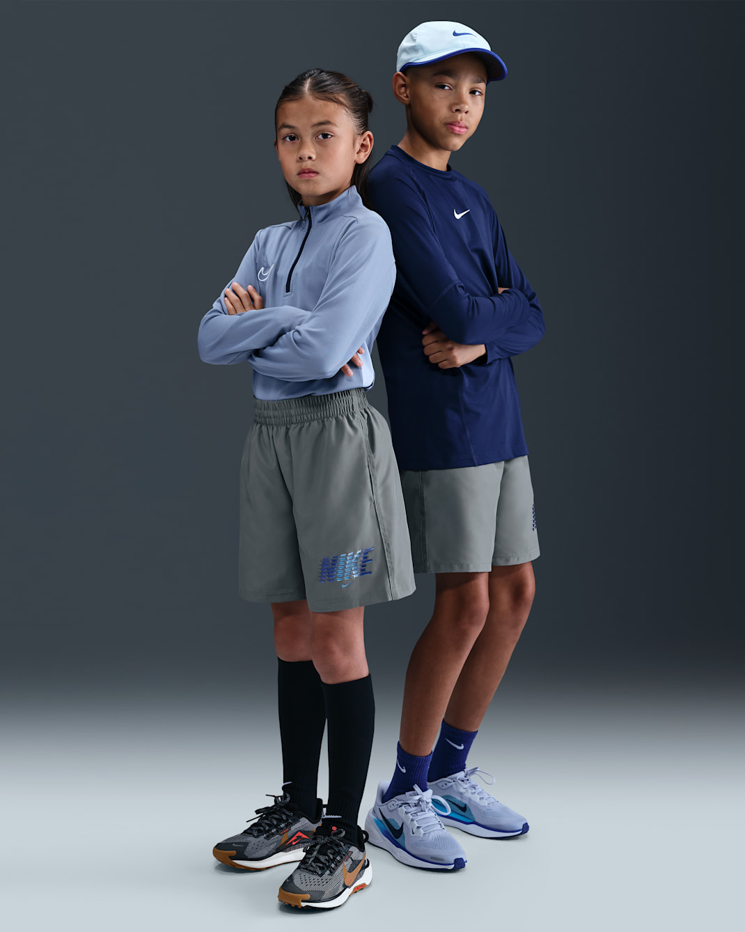 Nike Multi Big Kids' (Boys') Dri-FIT Woven Shorts - Smoke Grey