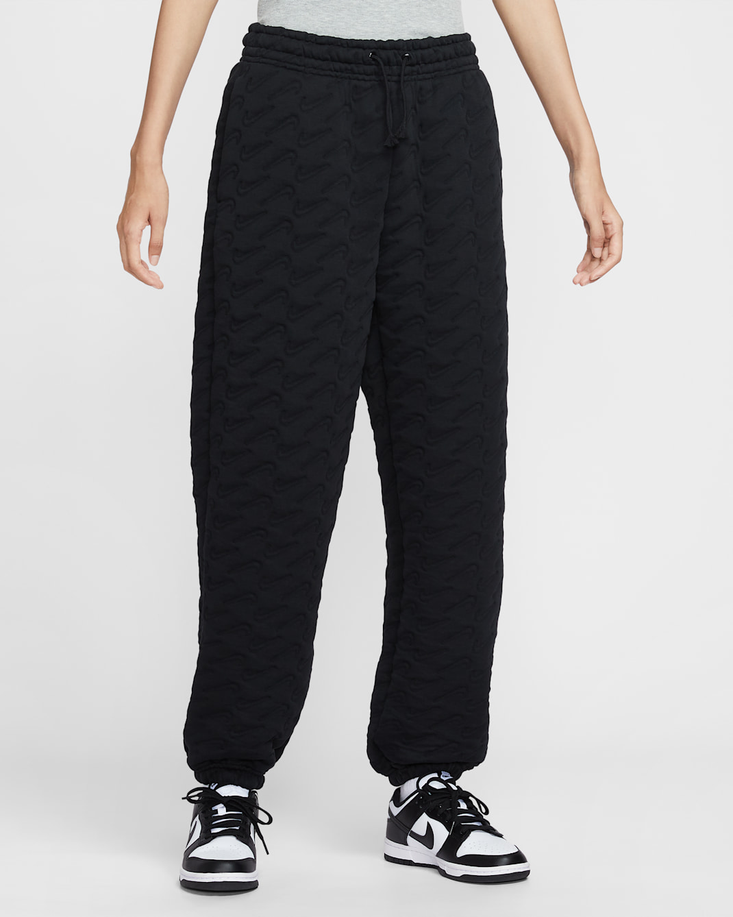 Nike Sportswear Phoenix Fleece Women's Oversized High-Waisted Jacquard Trousers - Black/Anthracite