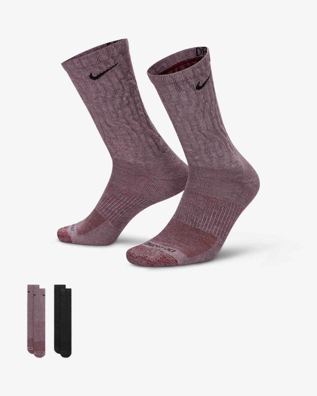 Nike Everyday Plus Cushioned Crew Socks (2 Pairs) - Multi-Colour