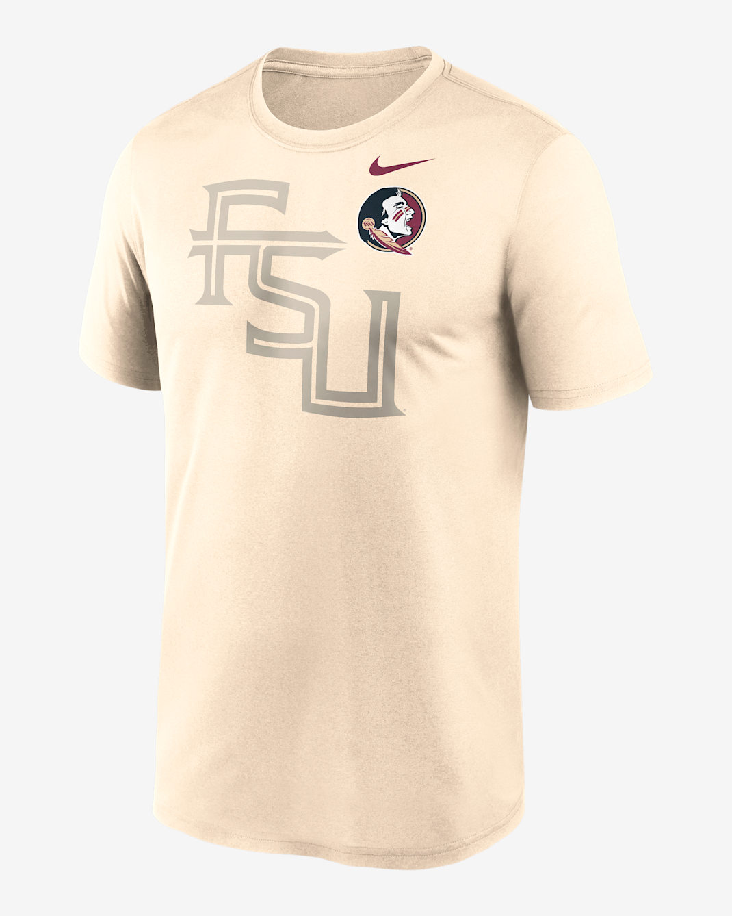 Florida State Campus Legend Shadow Logo Men's Nike Dri-FIT College T-Shirt - Natural