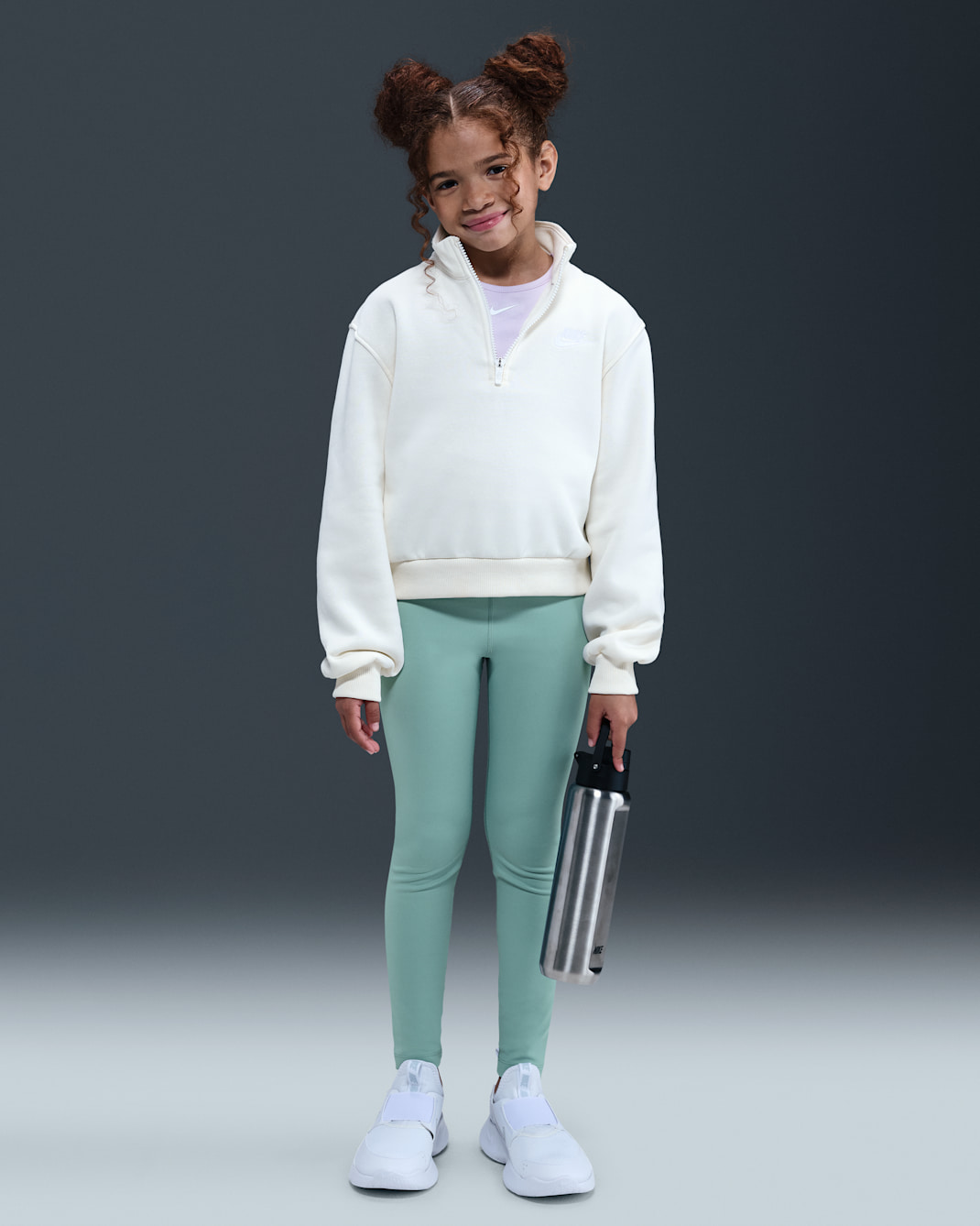 Nike One Older Kids' (Girls') Dri-FIT High-Waisted Leggings - Cannon/White