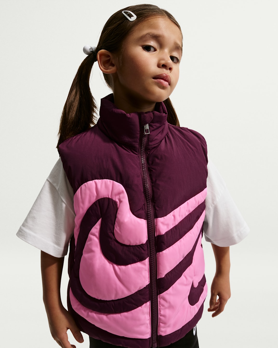 나이키 스포츠웨어 리틀키즈 스우시 퀼팅 베스트 - 보르도
