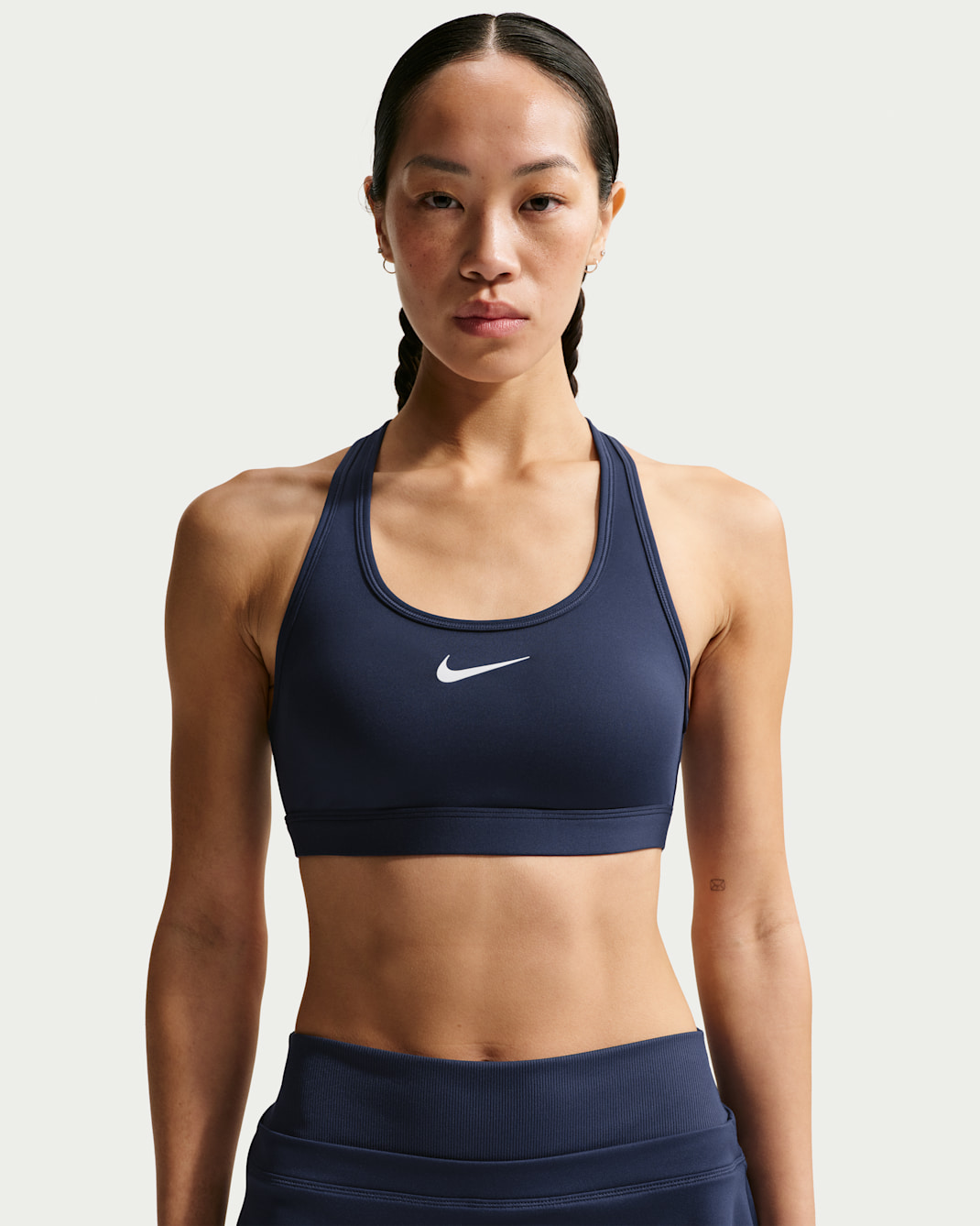 Nike Swoosh Medium Support Women's Padded Sports Bra - Midnight Navy/White