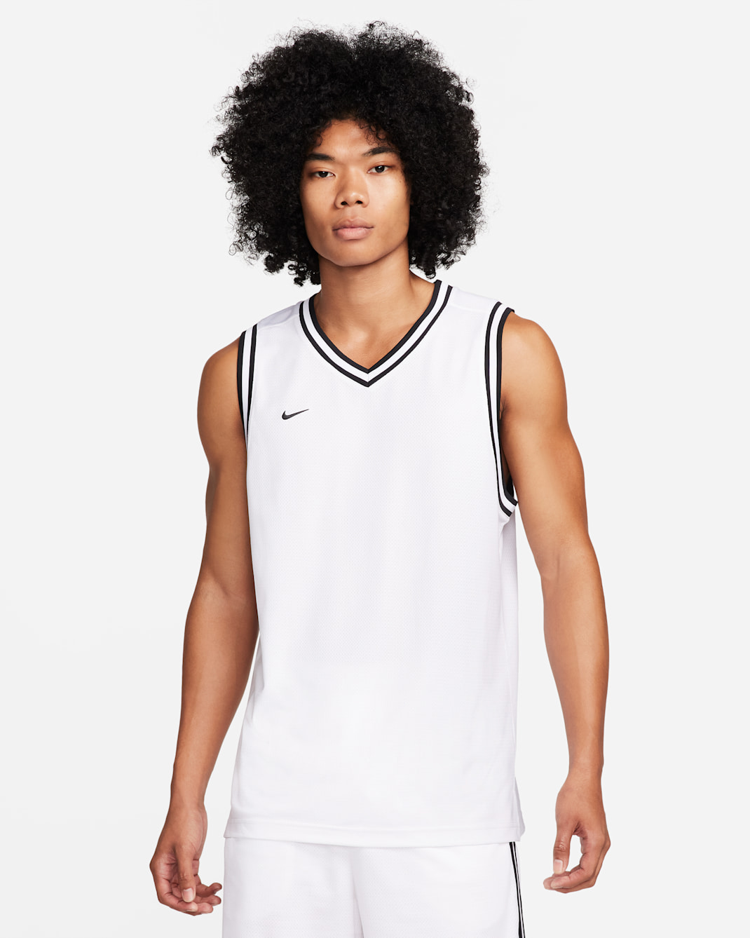 Camisola de basquetebol Dri-FIT Nike DNA para homem - Branco/Preto