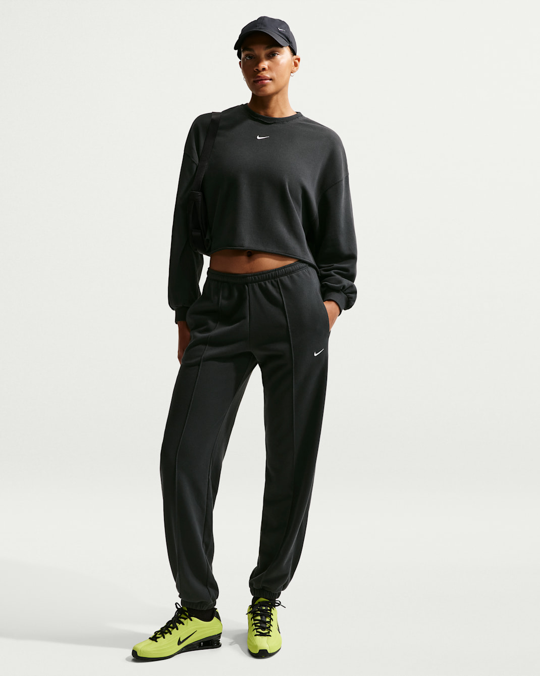 Joggers de French Terry de tiro medio para mujer Nike Sportswear Chill Terry - Negro/Negro/Vela