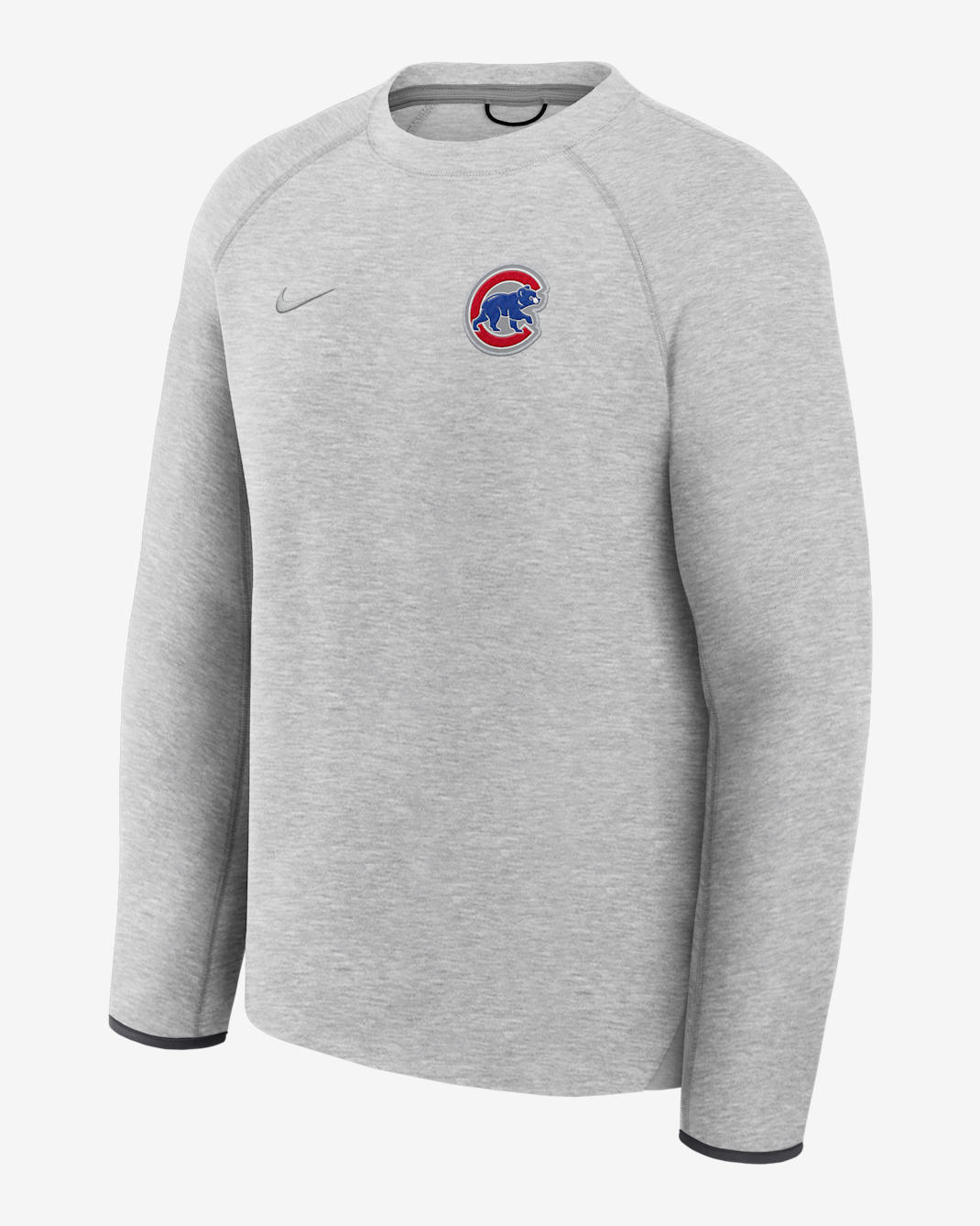 Chicago Cubs Tech Fleece Men's Nike MLB Pullover Crew - Dark Grey Heather