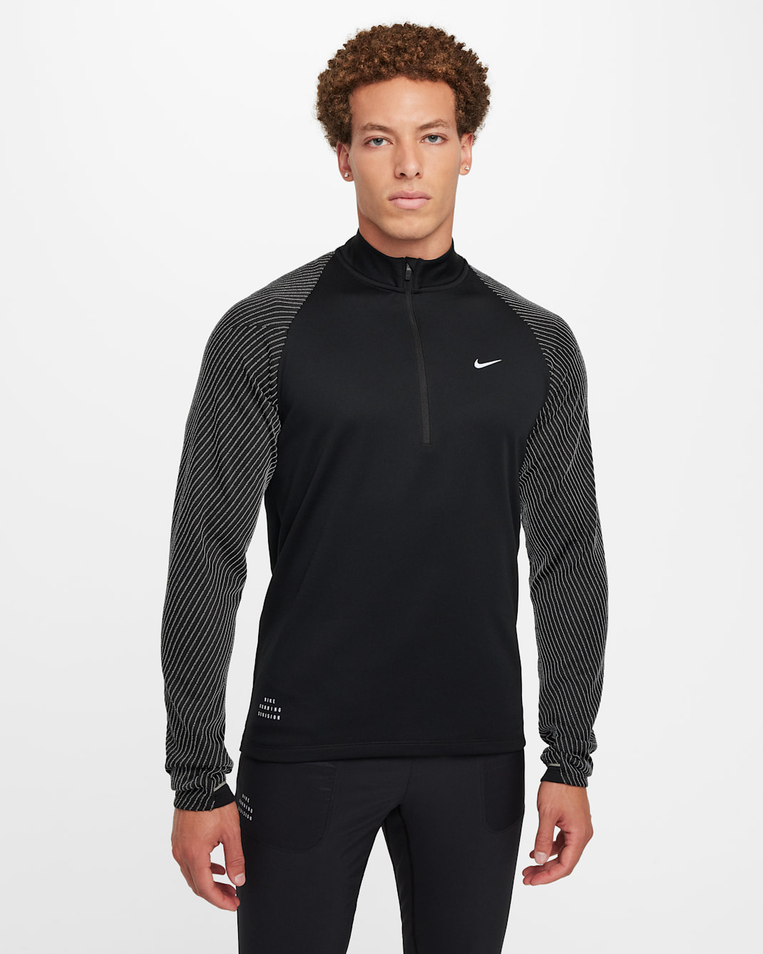 Camisola de running Dri-FIT com fecho até meio Nike Running Division para homem - Preto