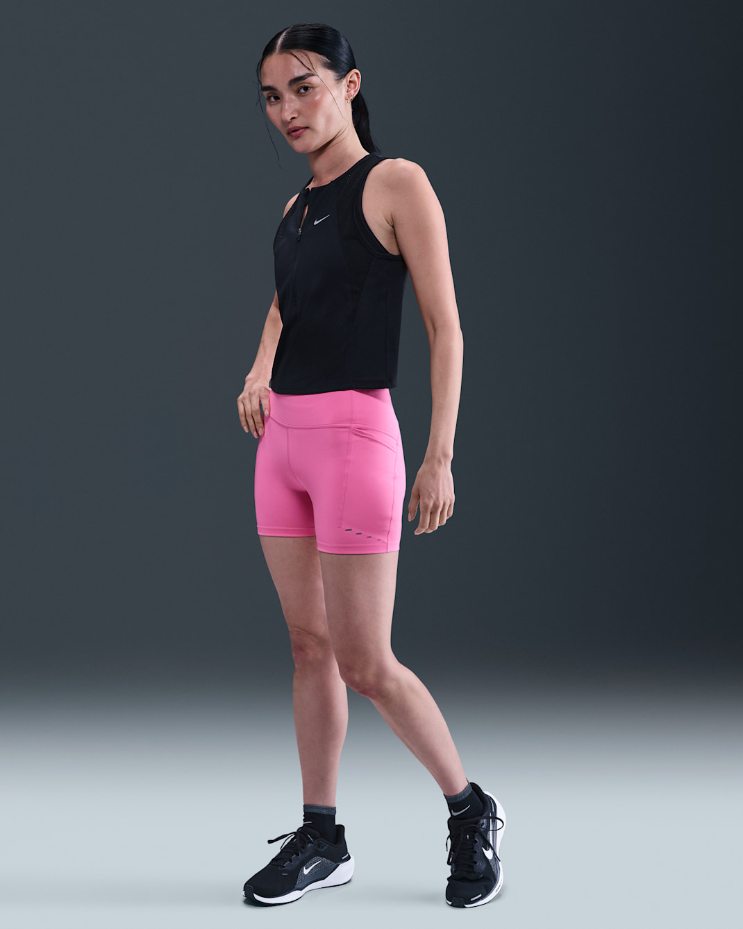 Nike Swift Women's High-Waisted 4" Tight Running Shorts with Pockets - Playful Pink