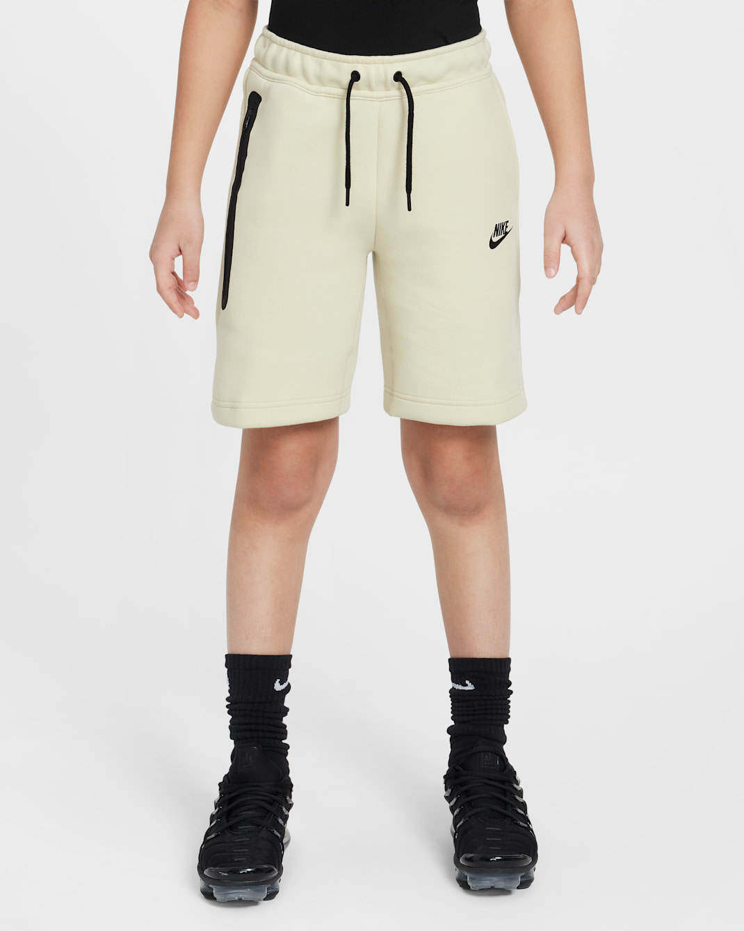 Short Nike Tech Fleece pour ado (garçon) - Light Khaki/Noir/Noir