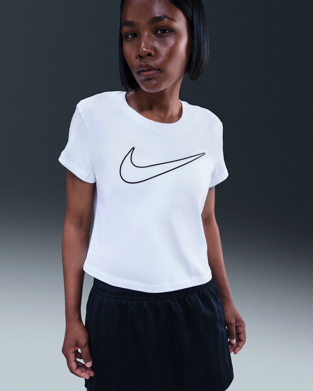Nike Sportswear Women's Short-Sleeve Graphic T-Shirt - White/Black