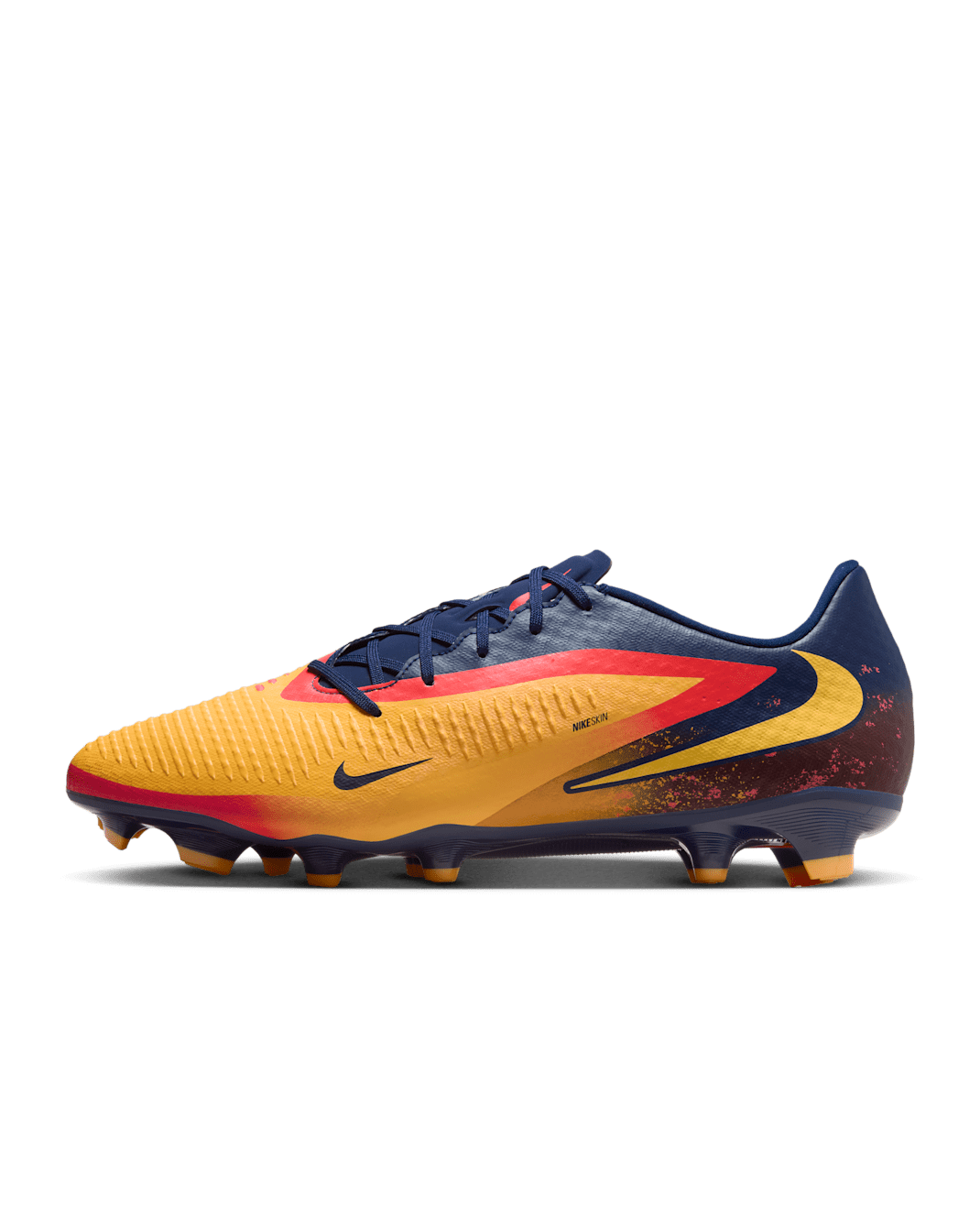 Tacos de fútbol para terrenos múltiples Nike Phantom 6 Low Academy "Erling Haaland" - Naranja láser/Azul vacío/Veneno limón