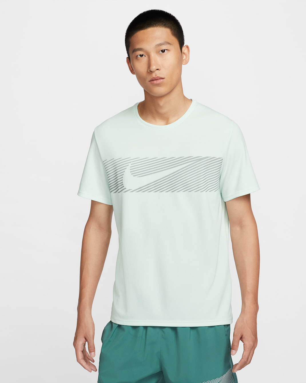 Nike Miler Flash Men's Dri-FIT UV Short-Sleeve Running Top - Barely Green