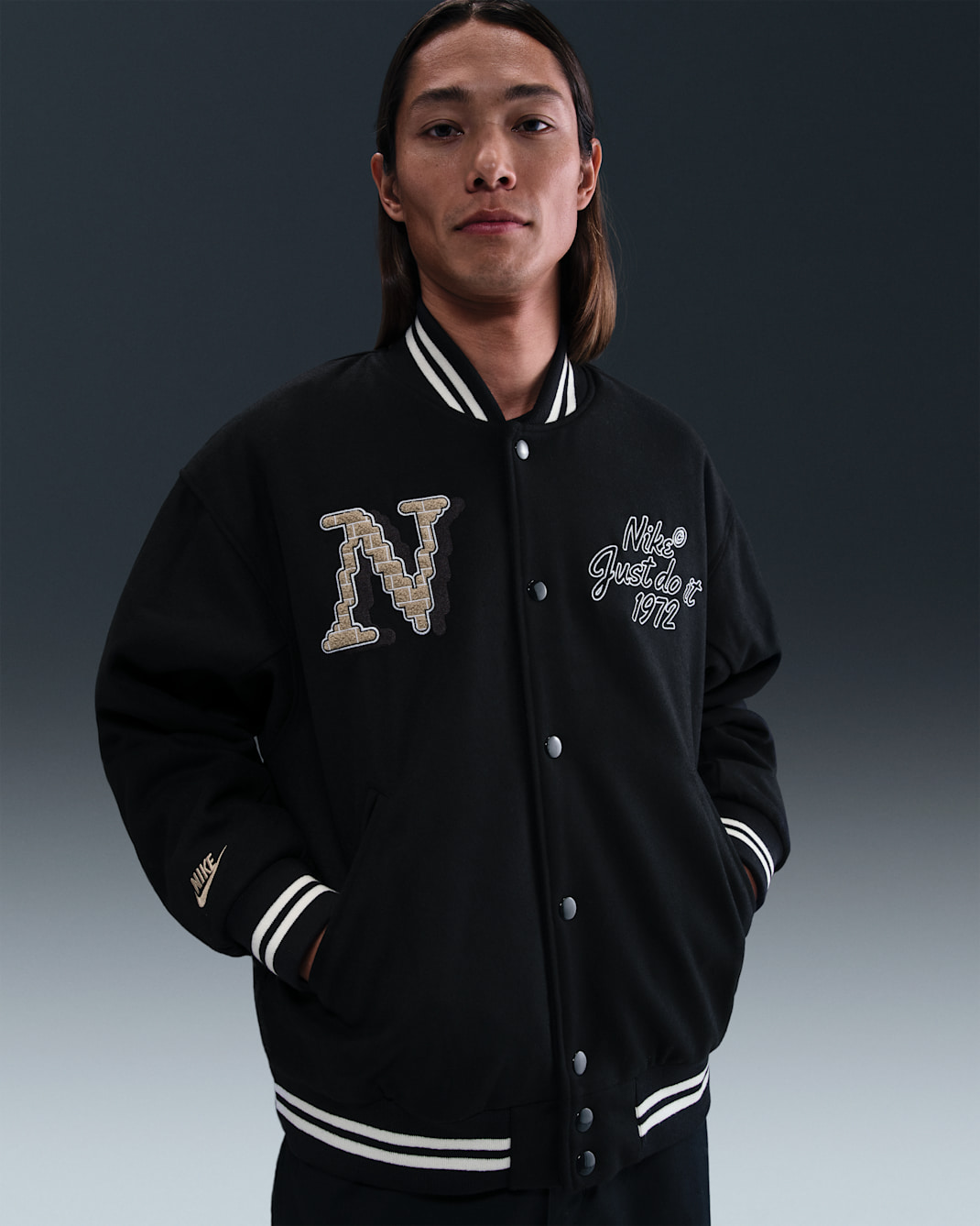 ナイキ スポーツウェア クラブ メンズ バーシティ ジャケット - ブラック