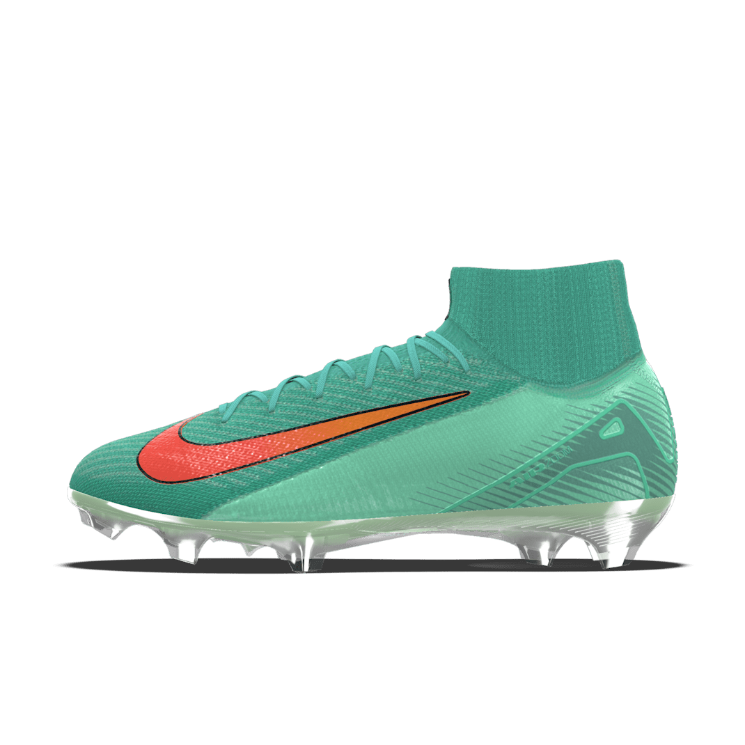 Nike Mercurial Superfly 10 Elite By You Custom FG High-Top Football Boot - Hyper Turquoise/Dusty Cactus/Hyper Turquoise