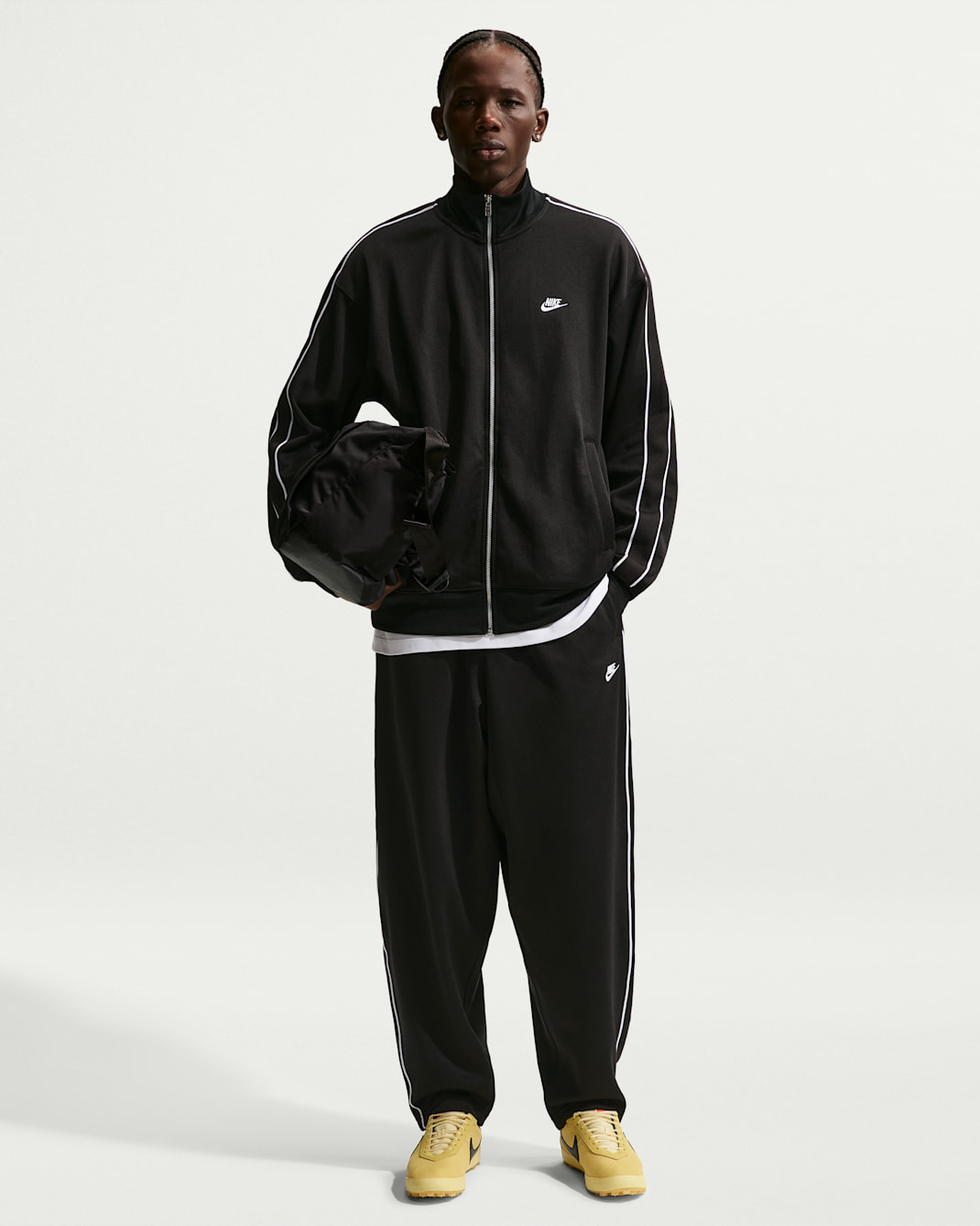 Pants deportivos de tejido Knit oversized para hombre Nike Sportswear Club - Negro/Blanco/Negro/Blanco