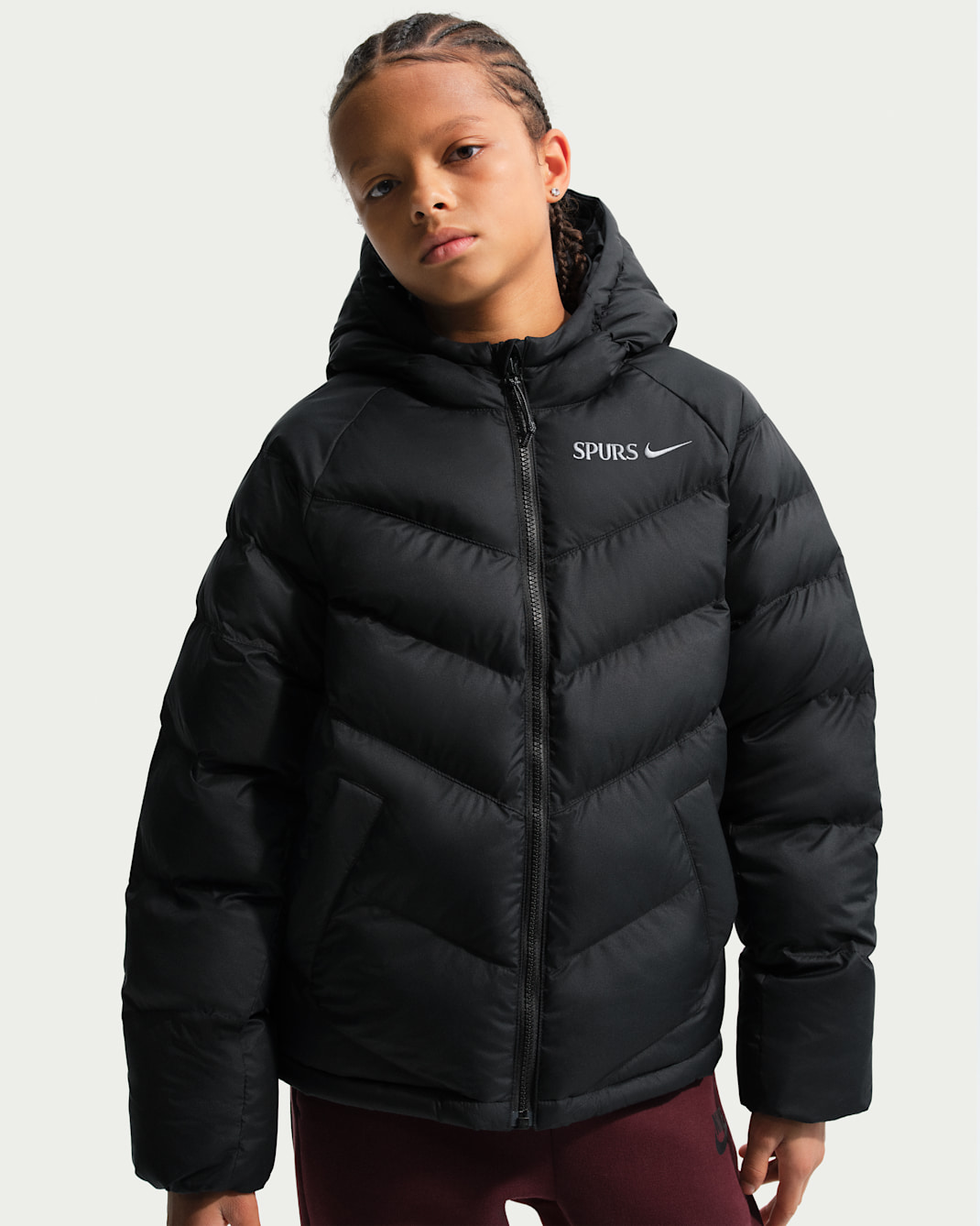 Tottenham Hotspur Older Kids' Nike Football Synthetic Fill Hooded Jacket - Black/Black/Ashen Slate