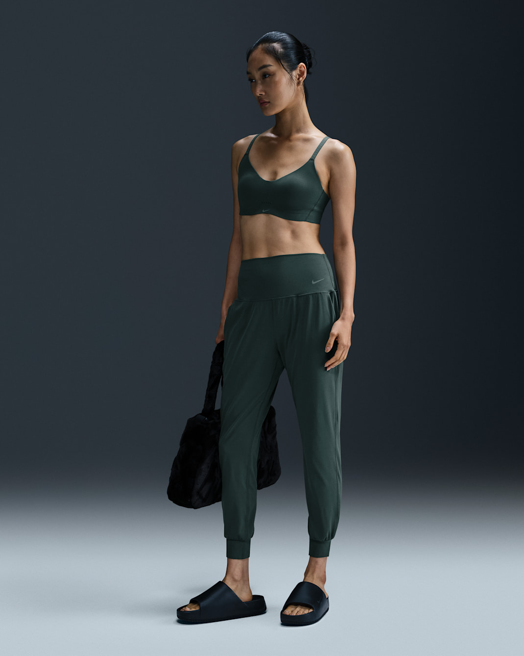 Nike Zenvy Women's Dri-FIT High-Waisted Joggers - Vintage Green/Black