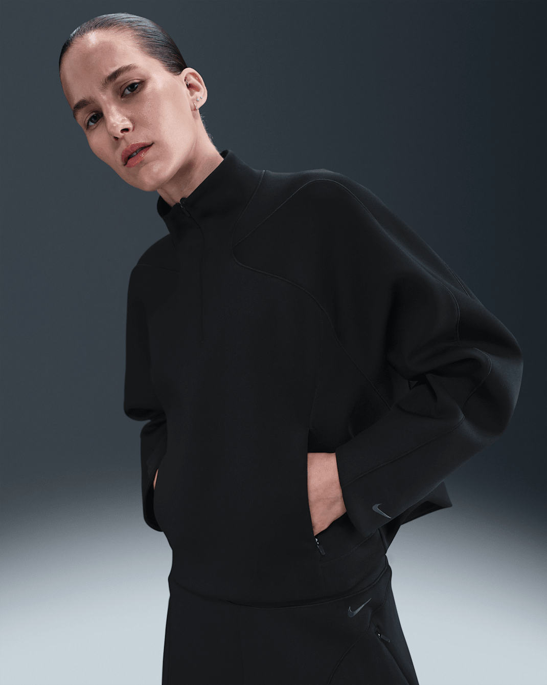 Nike Universa Women's Dri-FIT 1/4-Zip Top - Black/Black/Dark Smoke Grey