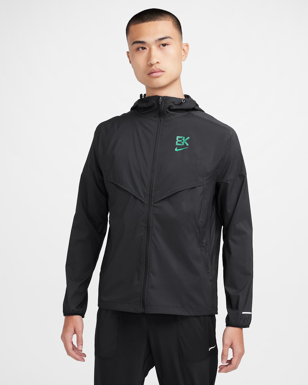 Nike Impossibly Light "Kipchoge" Men's Repel Windrunner Running Jacket - Black/Black/Stadium Green
