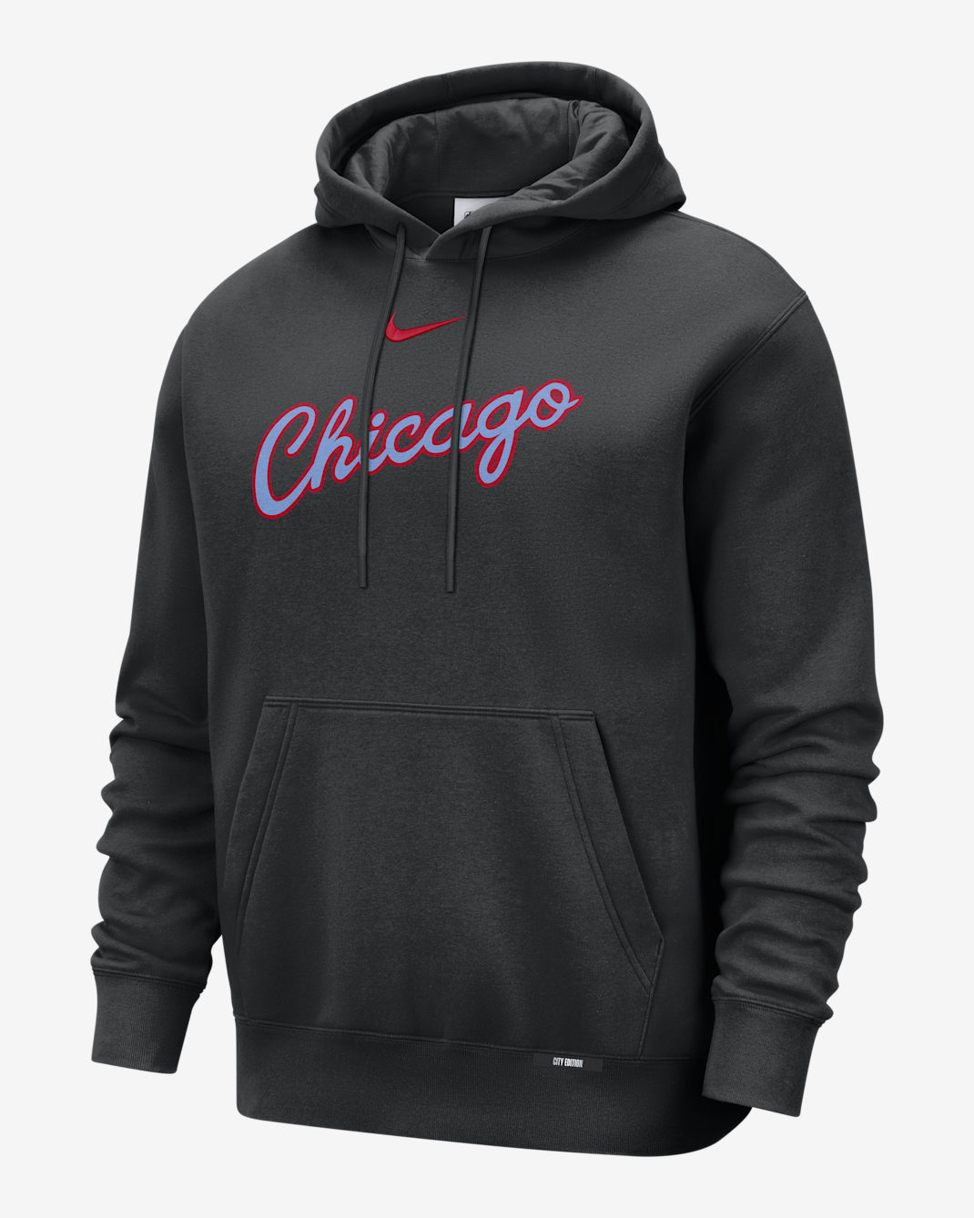 Chicago Bulls City Edition Men's Nike Basketball Club Pull-Over Hoodie - Black