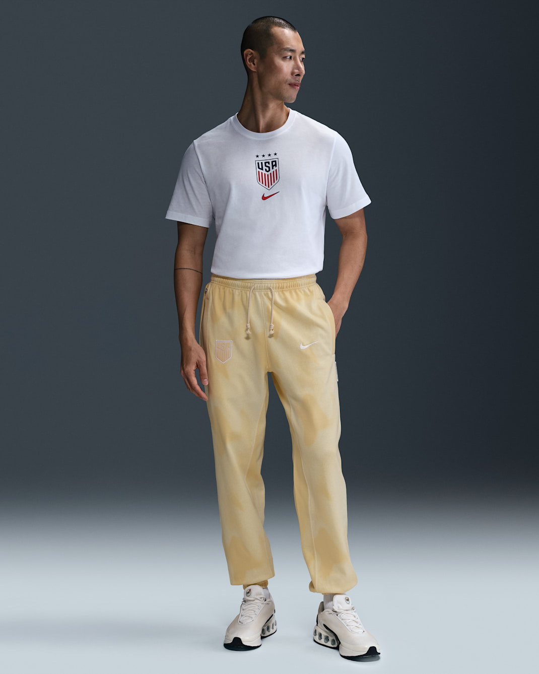 USMNT Standard Issue Men's Nike Dri-FIT Soccer Pants - Coconut Milk/White