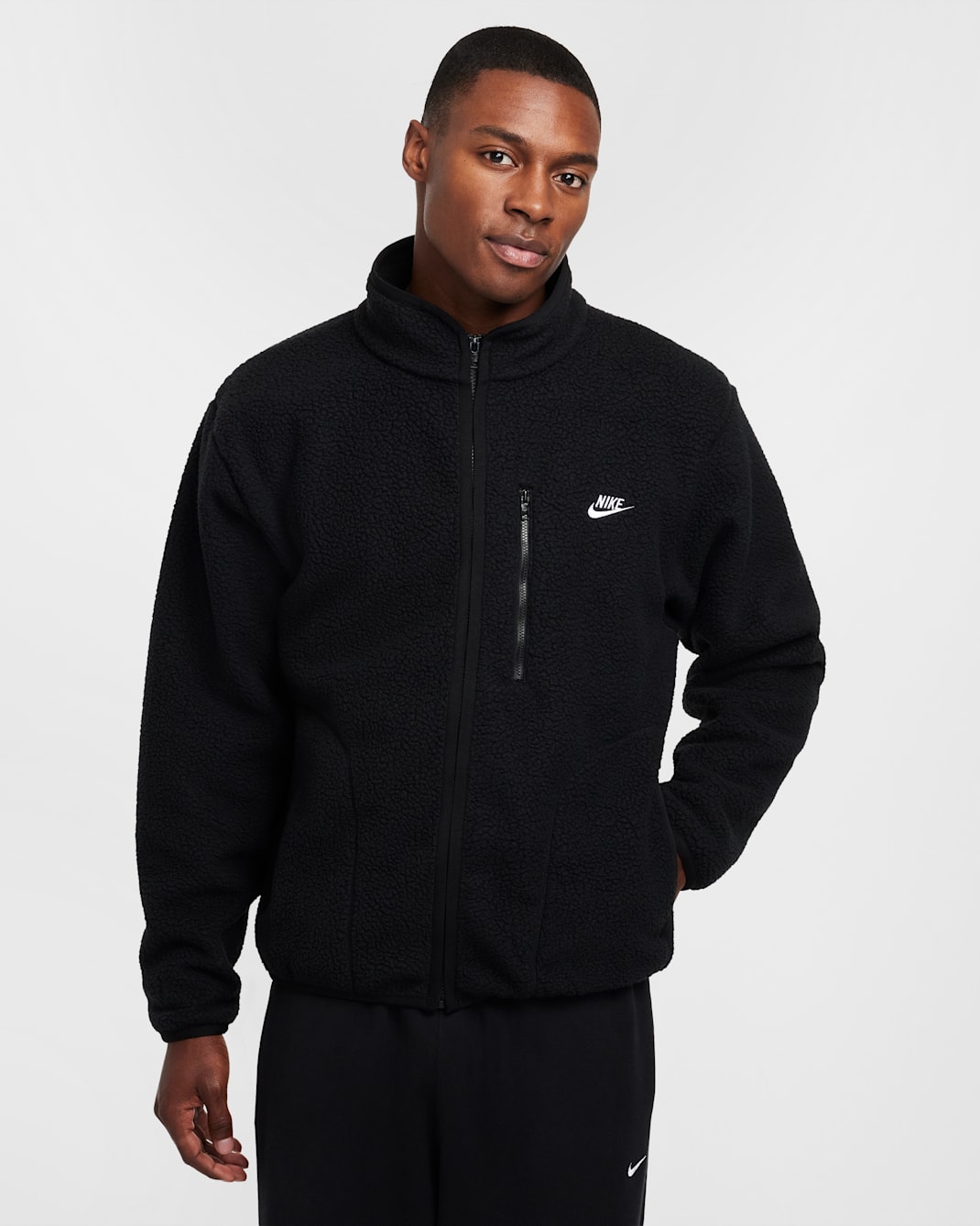 Nike Sportswear Club Men's Fleece Jacket - Black/White