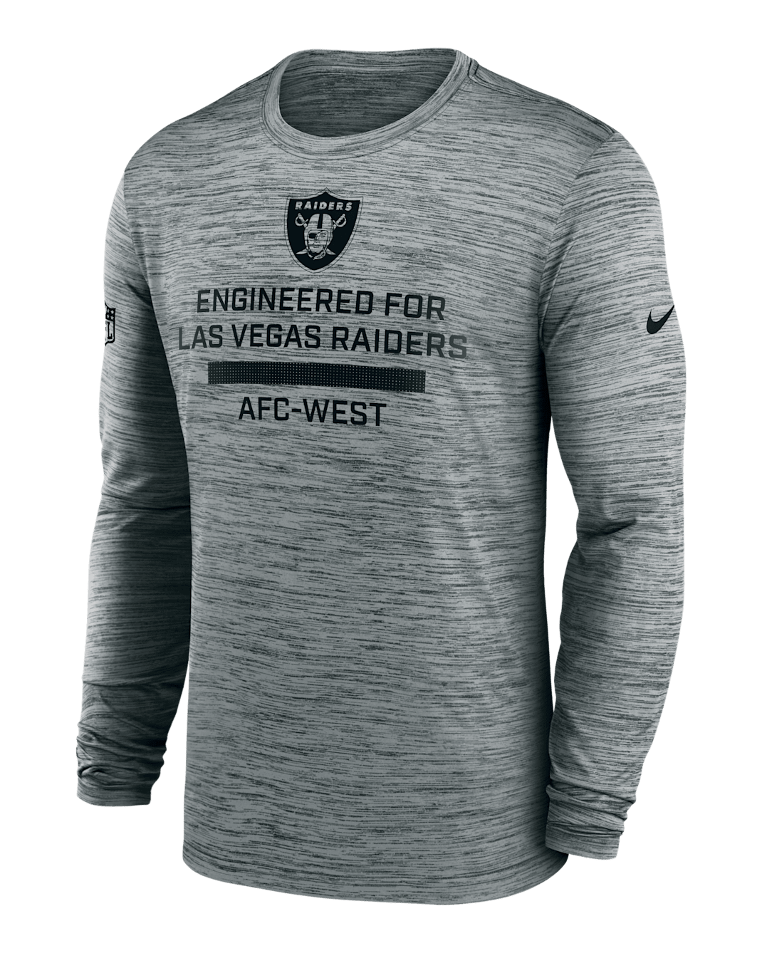 Las Vegas Raiders Sideline Team Issue Velocity Men's Nike Dri-FIT NFL Long-Sleeve T-Shirt - Grey