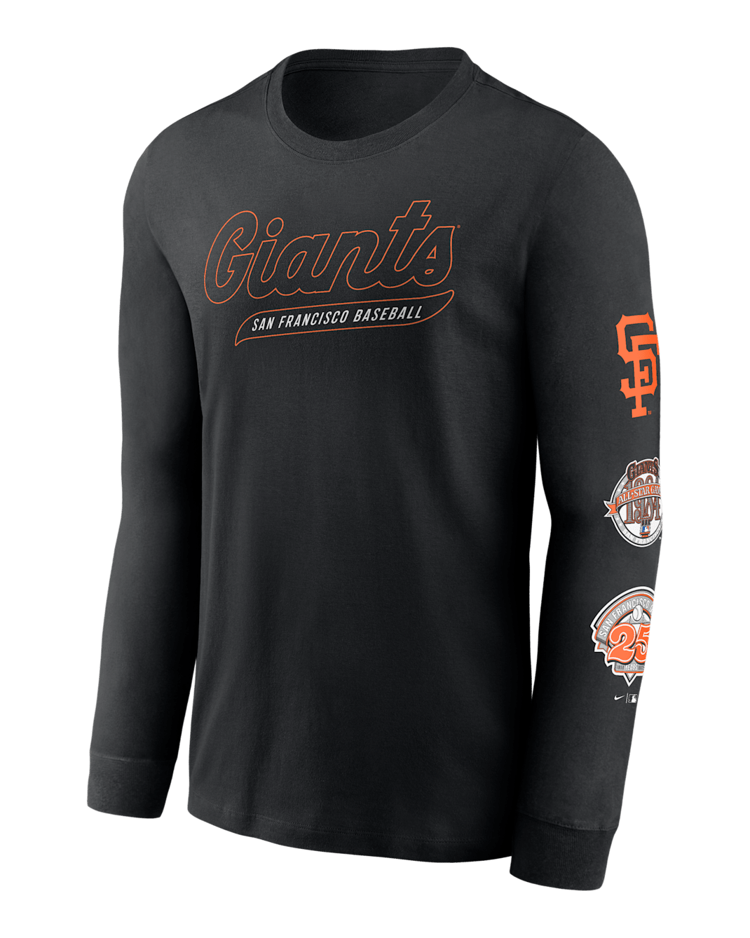 San Francisco Giants Cooperstown Knockout Men's Nike MLB Long-Sleeve T-Shirt - Black