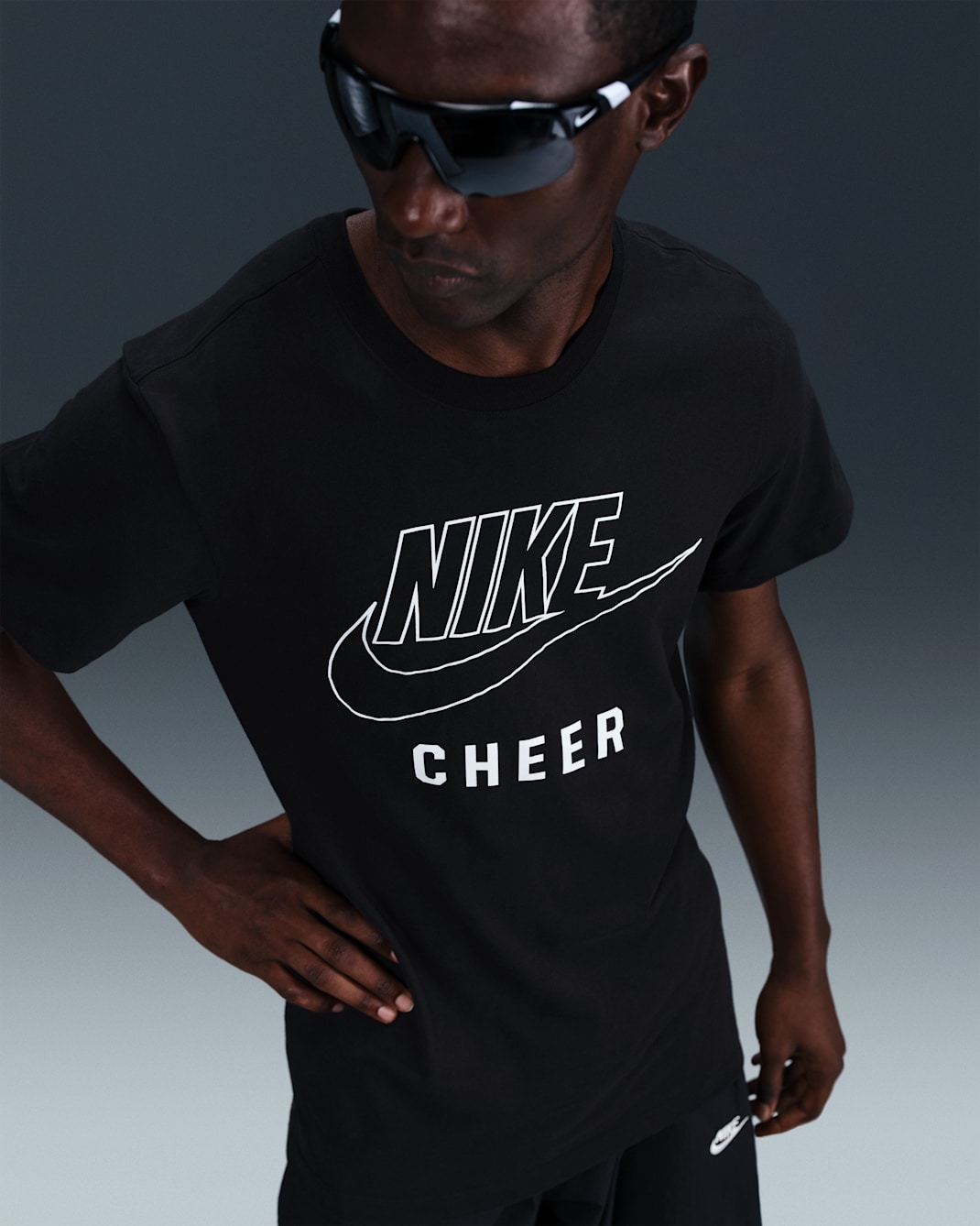 Playera de porra para hombre Nike Swoosh - Negro