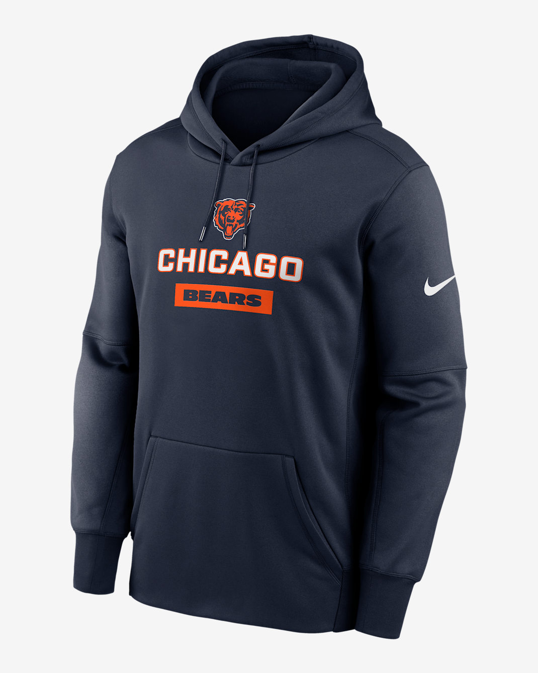 Chicago Bears Toss Sweep Men’s Nike Therma NFL Pullover Hoodie - Navy