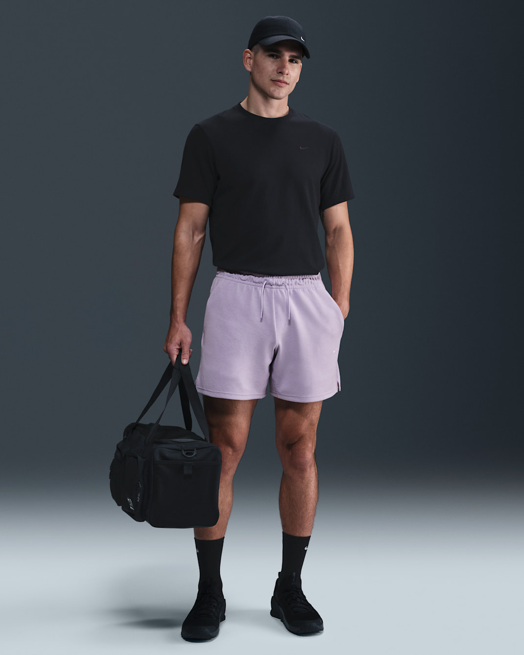Ανδρικό σορτς υψηλών επιδόσεων Dri-FIT χωρίς υλικό επένδυσης Nike Primary Fleece 18 cm - Hydrangeas/Heather/Hydrangeas