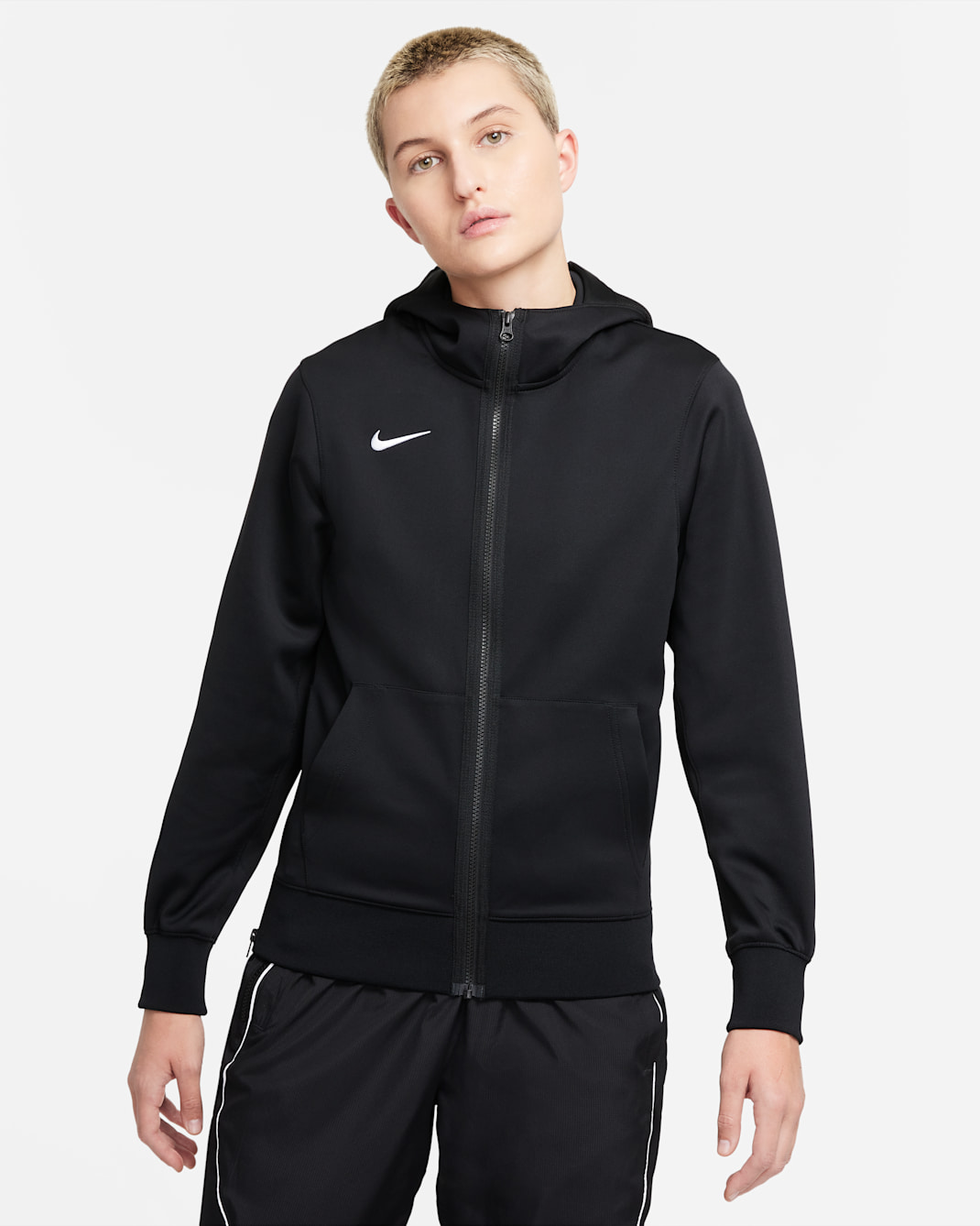 Nike Dri-FIT Showtime Women's Full-Zip Basketball Hoodie - Team Black/Team Black/White