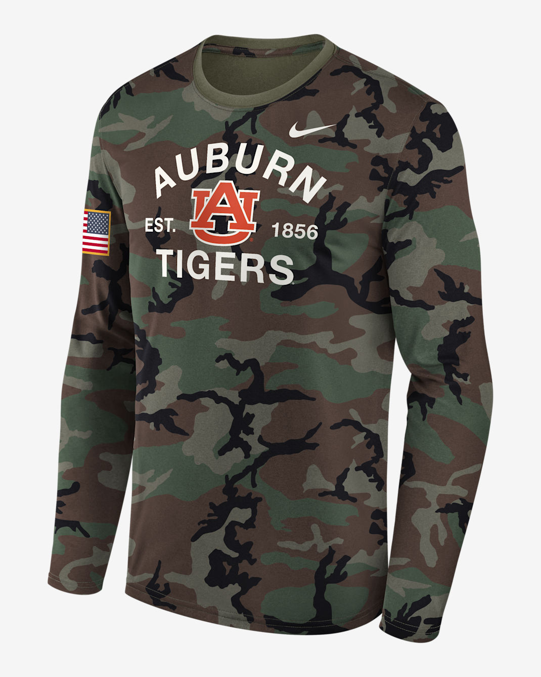 Auburn 2025 Military Appreciation Legend Men's Nike Dri-FIT College Long-Sleeve T-Shirt - Olive