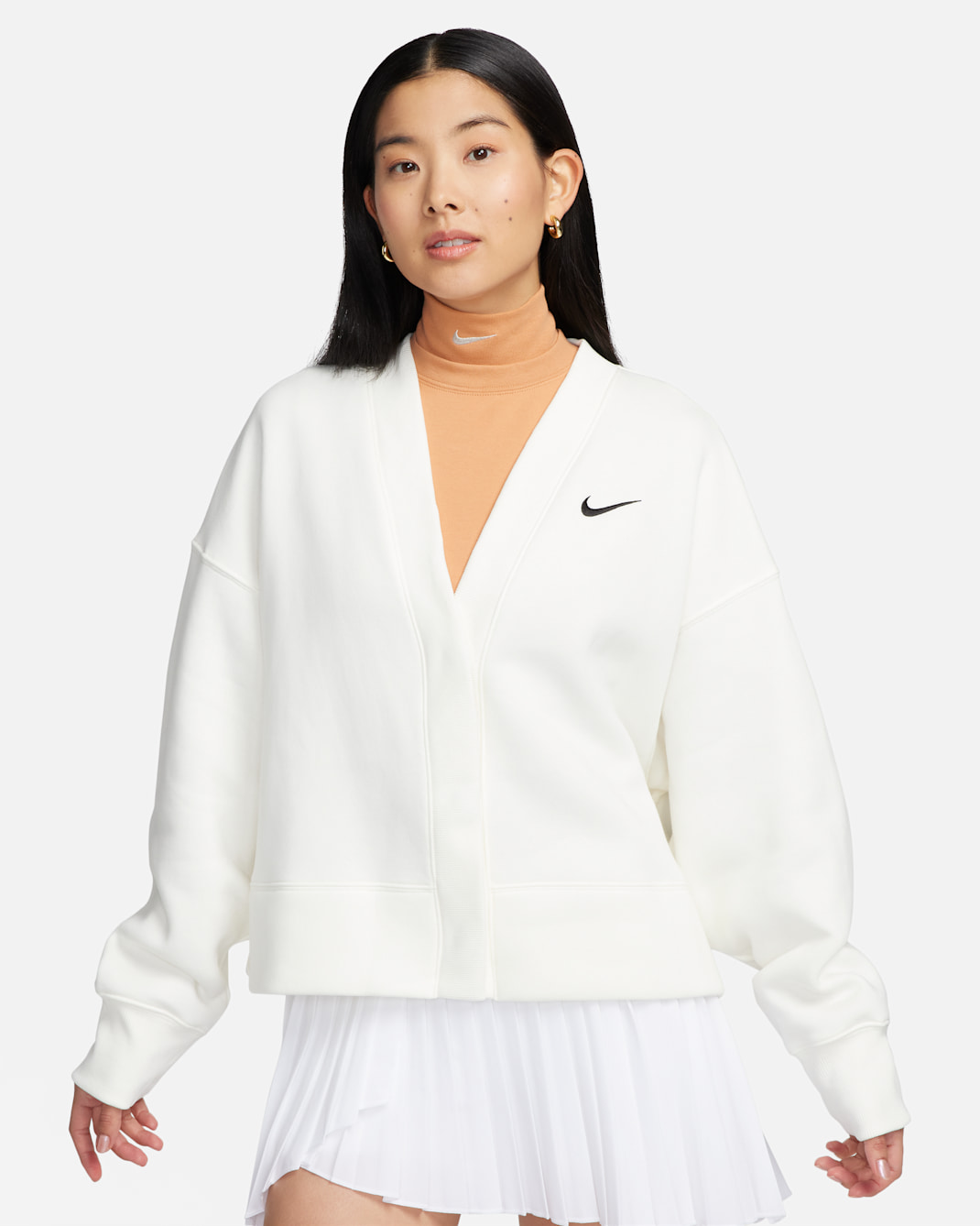 Nike Sportswear Phoenix Fleece Women's Over-Oversized Cardigan - Sail/Black