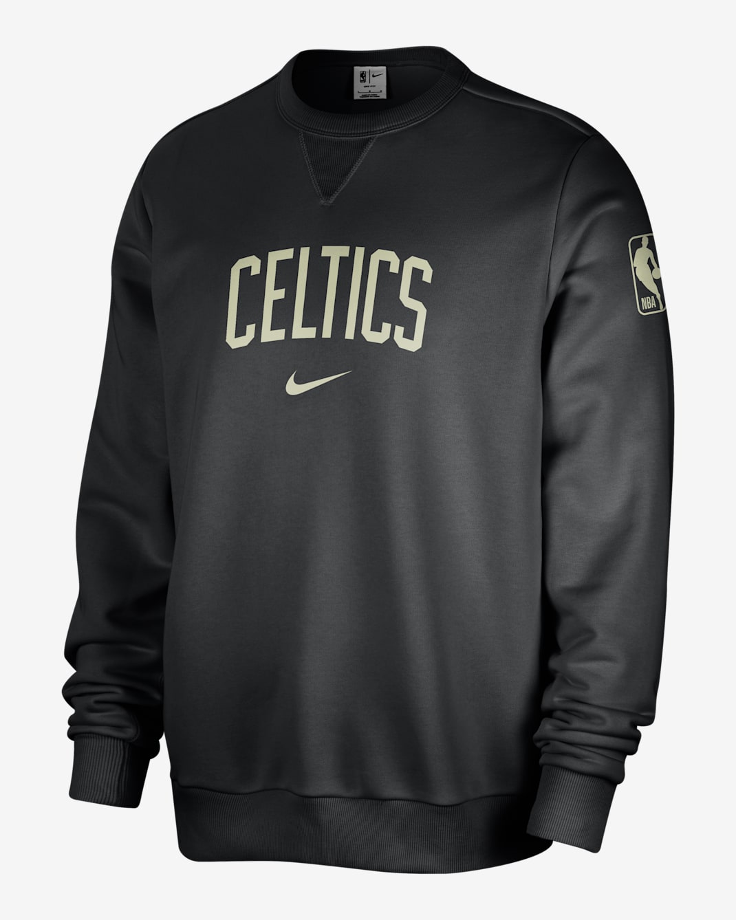 Sudaera de cuello redondo Nike Dri-FIT de la NBA para hombres Boston Celtics Standard Issue - Negro/Marfil pálido/Aura oliva