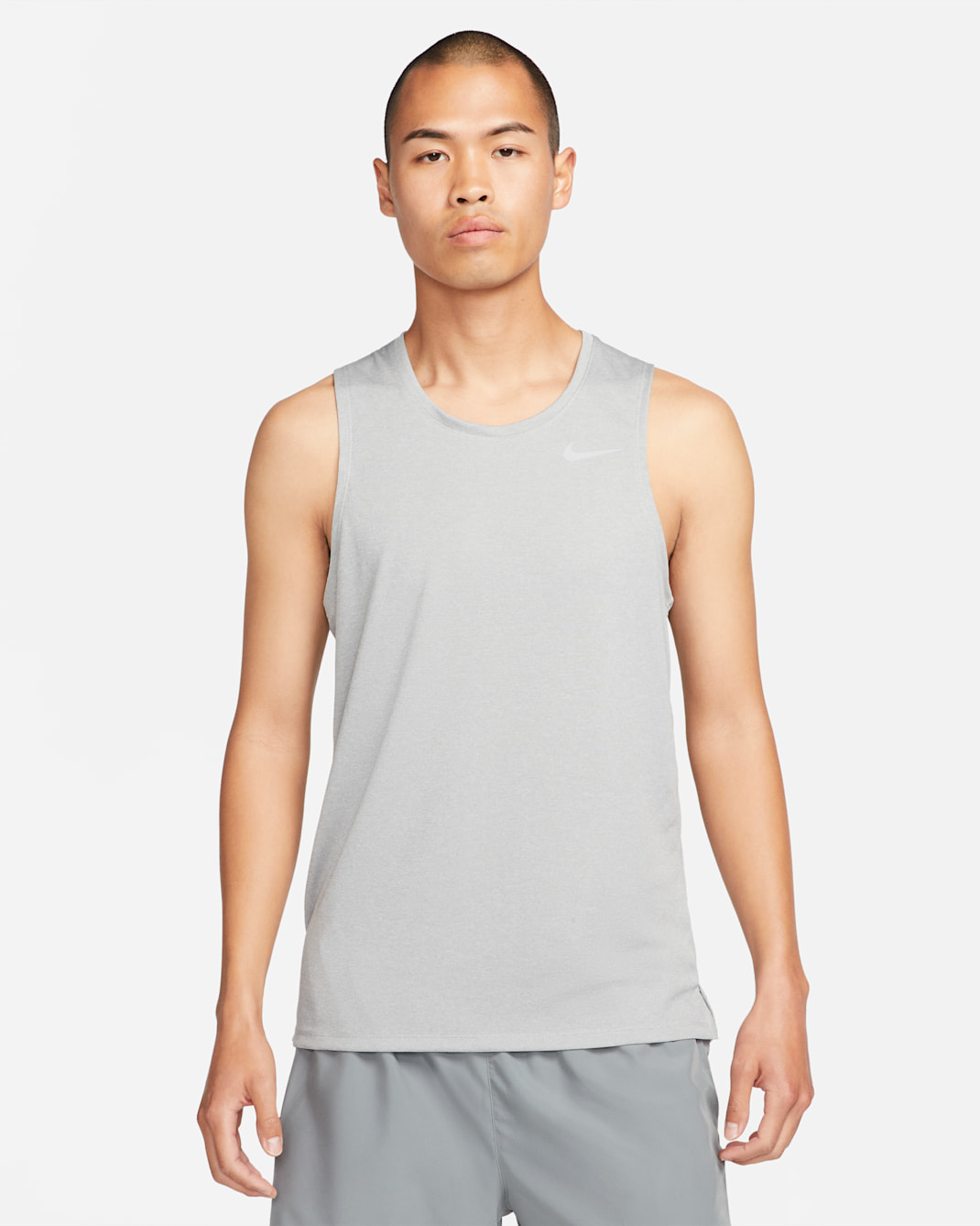 Nike Dri-FIT Miler Men's Running Tank - Particle Grey/Grey Fog/Heather