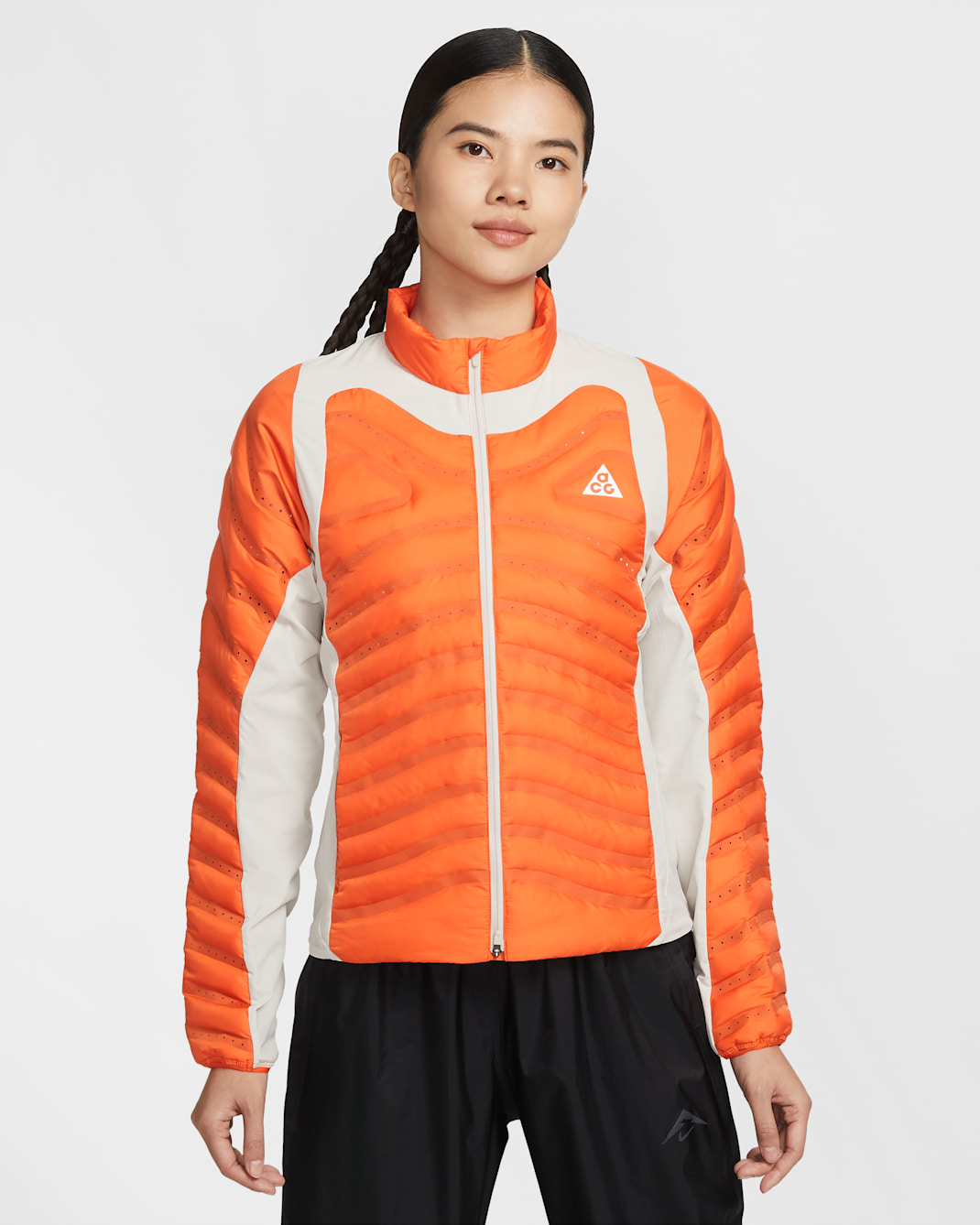 Nike ACG 'Lava Loft' Women's Therma-FIT Trail Running Jacket - Safety Orange/Light Orewood Brown/Cream II/Summit White
